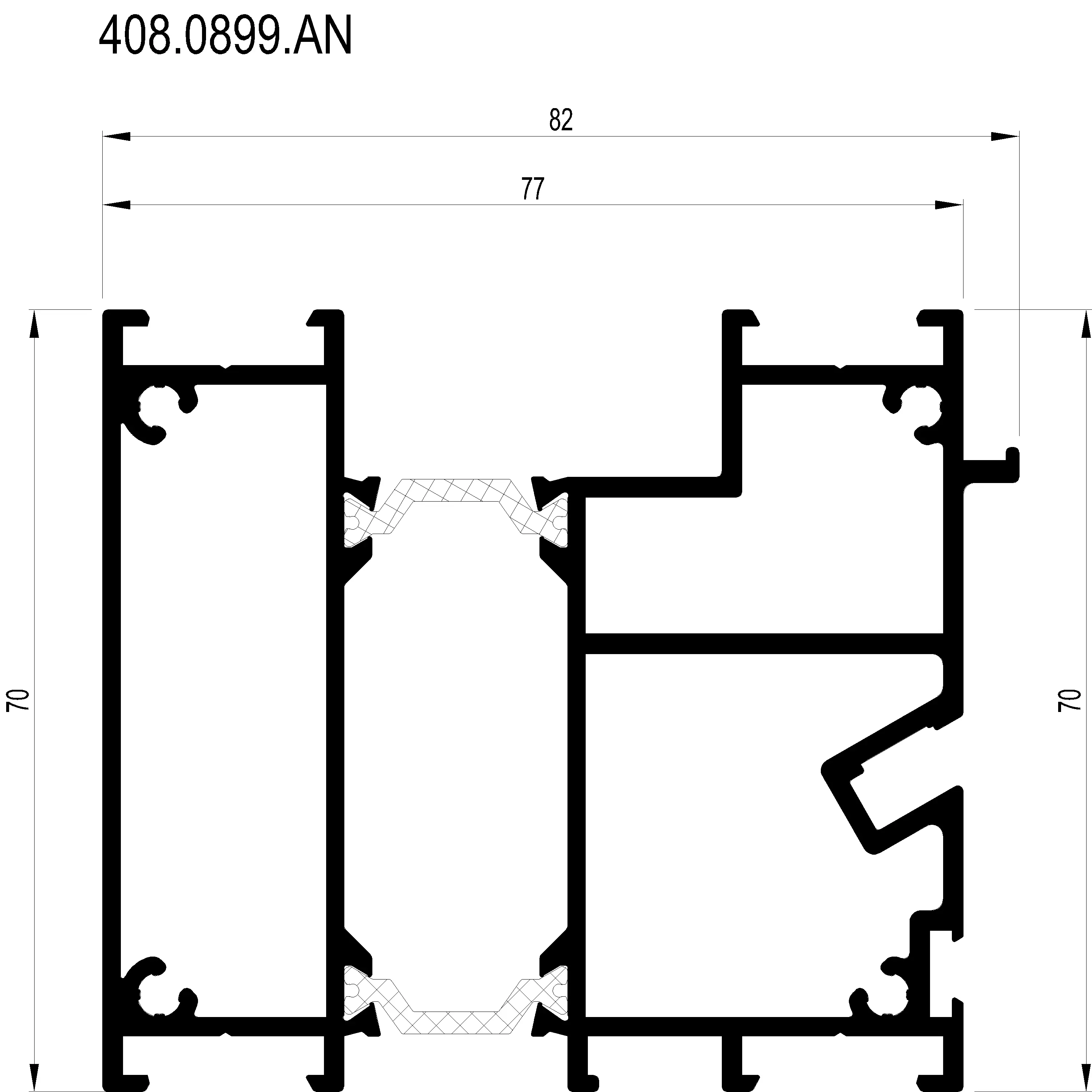 Зображення Підлоговий профіль 70 мм [408.0899.AN]