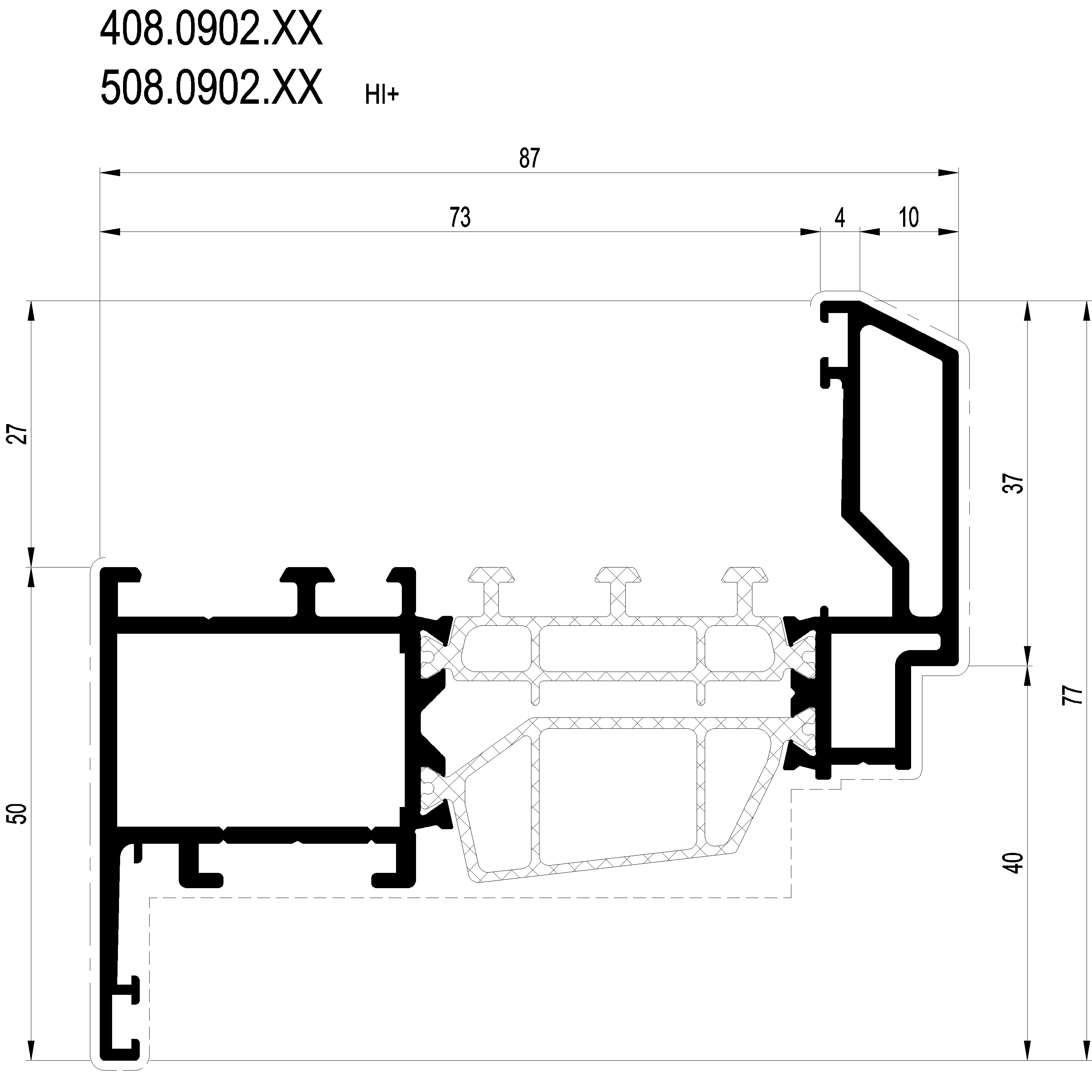 Зображення Вентиляційний профіль 77 мм [408.0902]