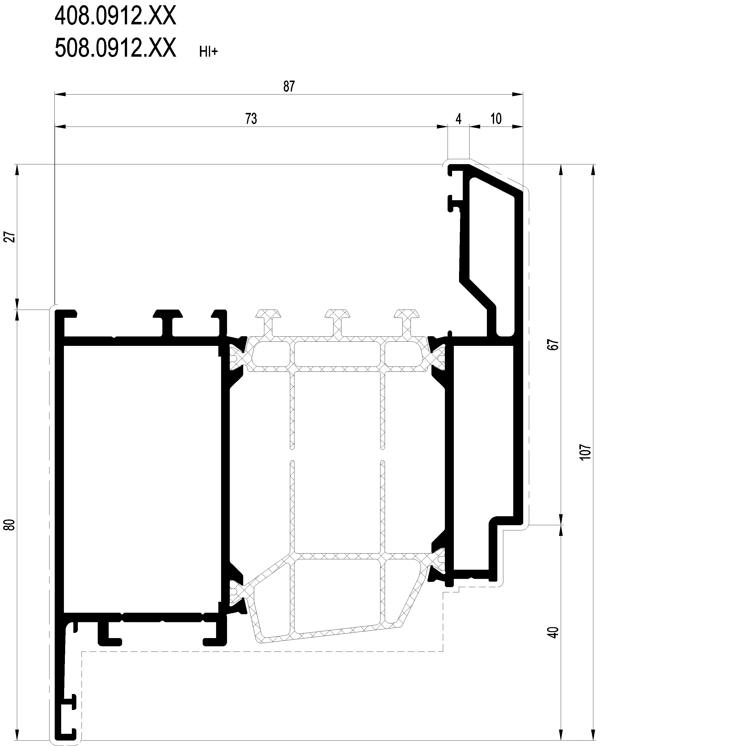 Зображення Вентиляційний профіль 107 мм [408.0912]