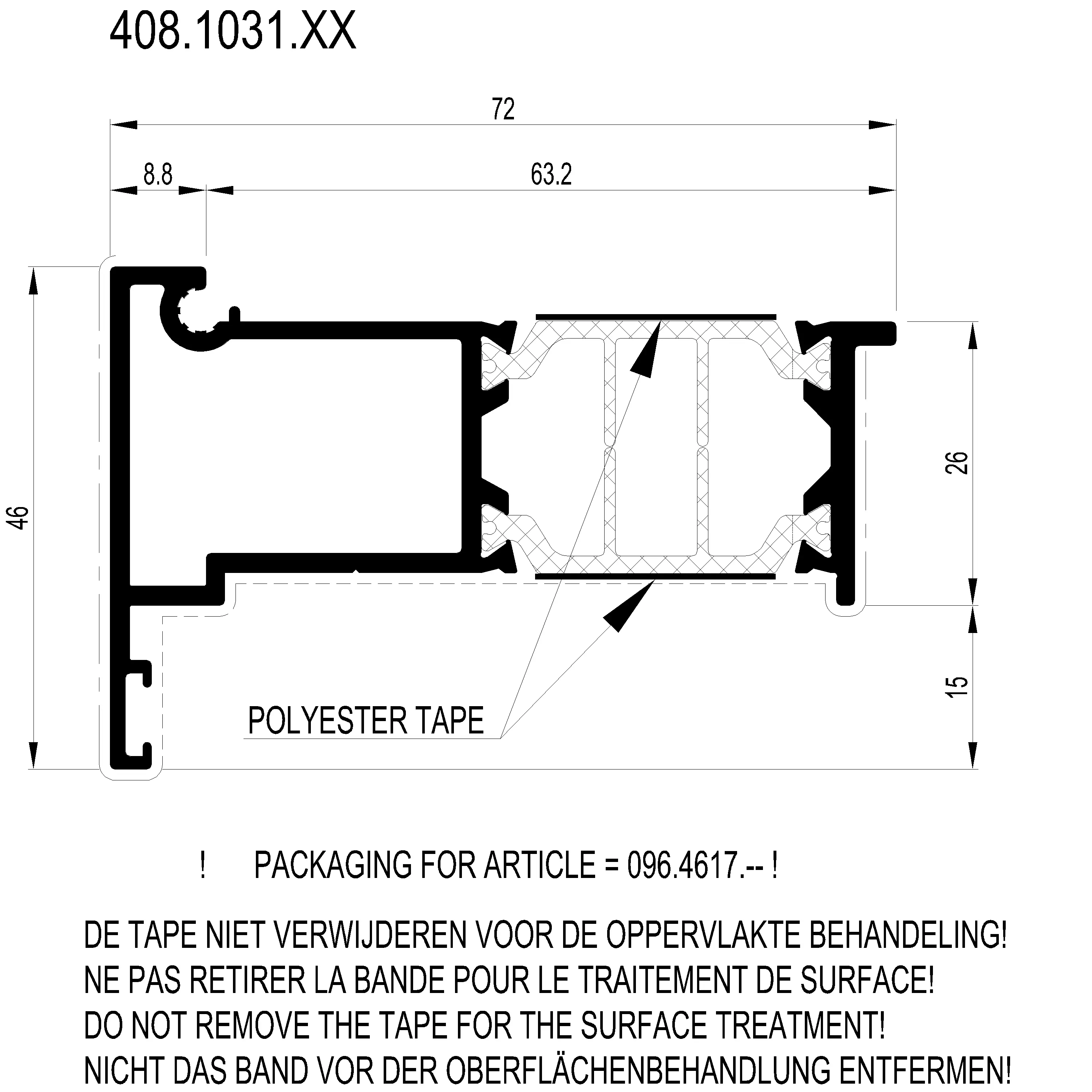 Зображення CHANGEOVER PROFILE DIN L [408.1031]