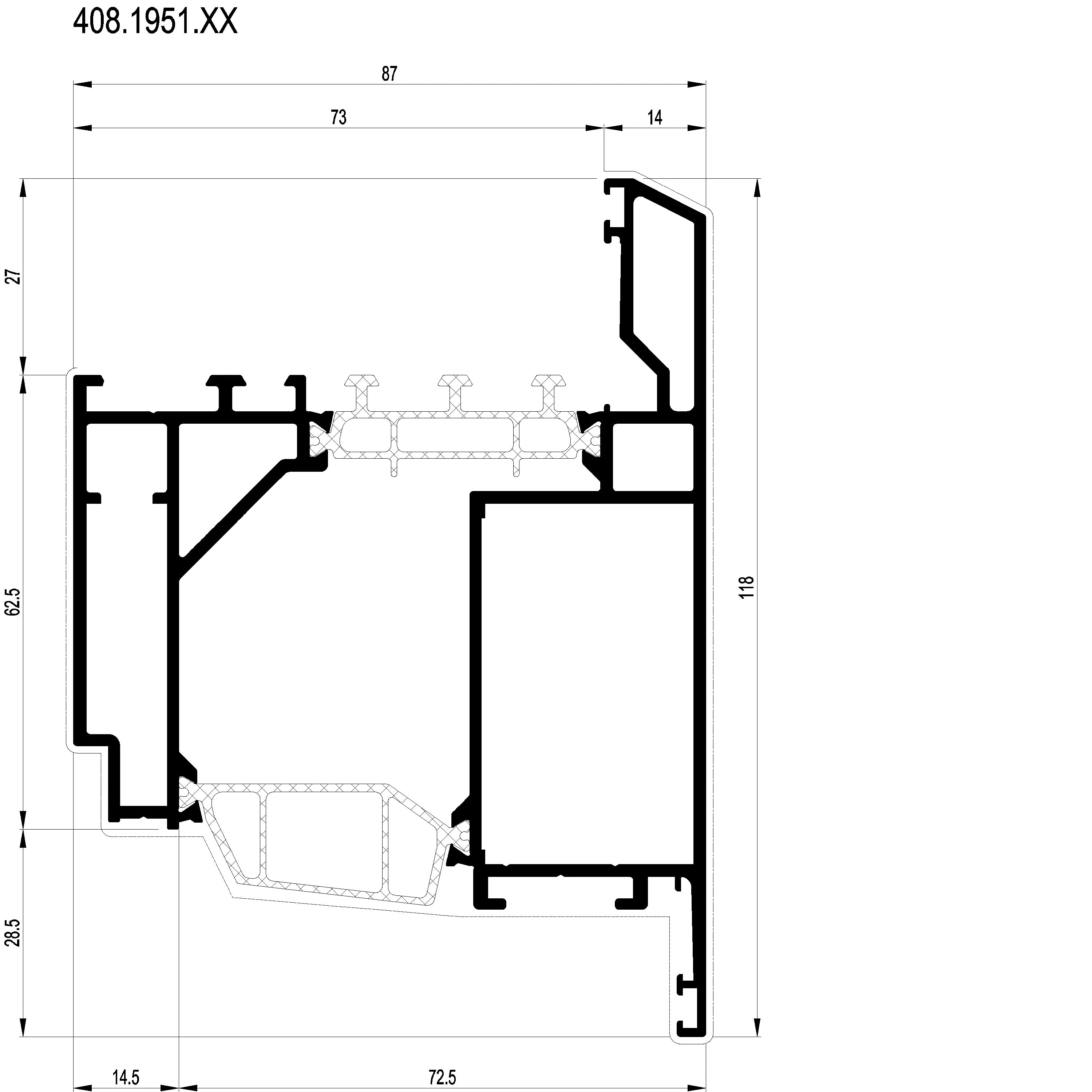 Зображення Вентиляційний профіль зовнішнього відкривання [408.1951]