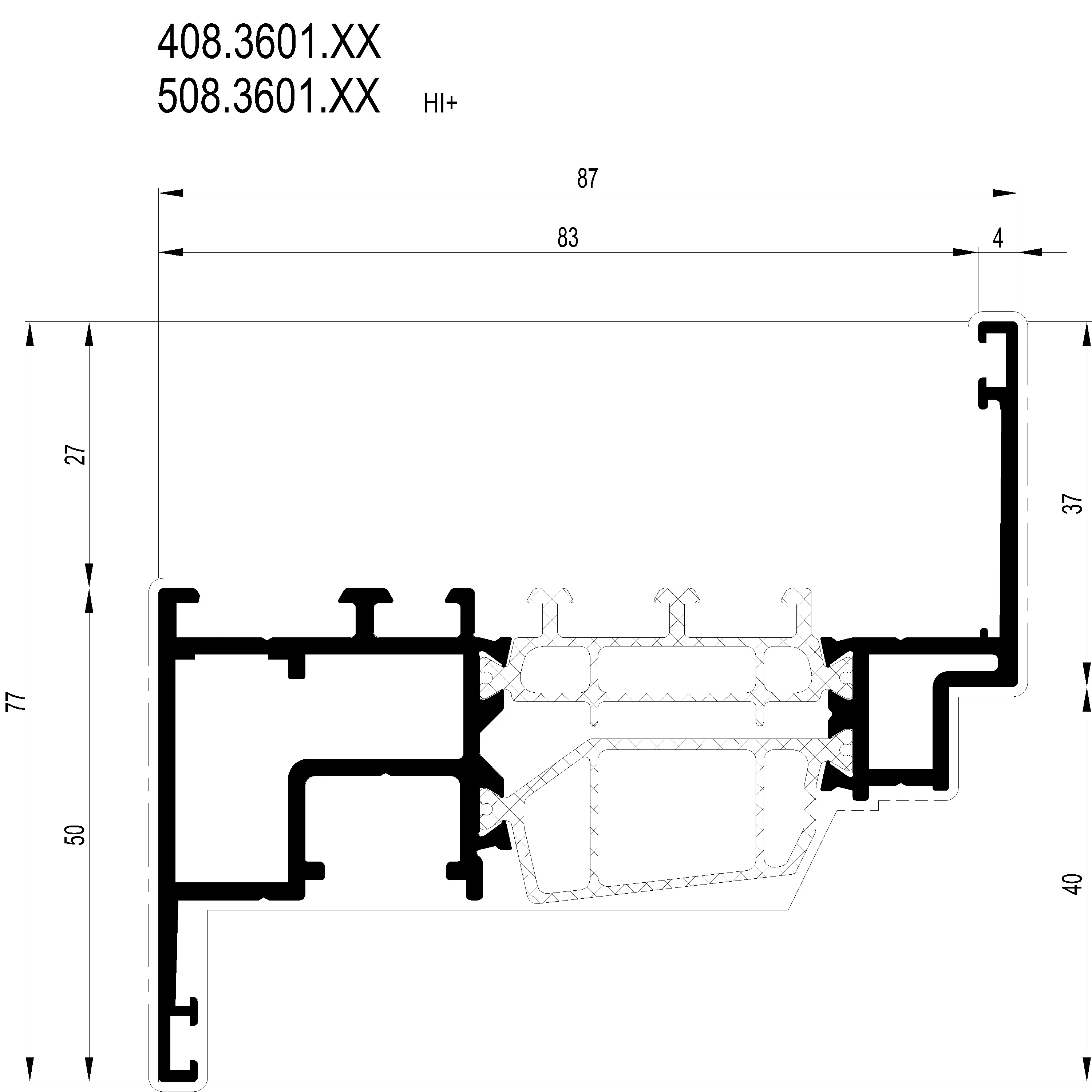 Зображення Вентиляційний профіль 77 мм [408.3601]