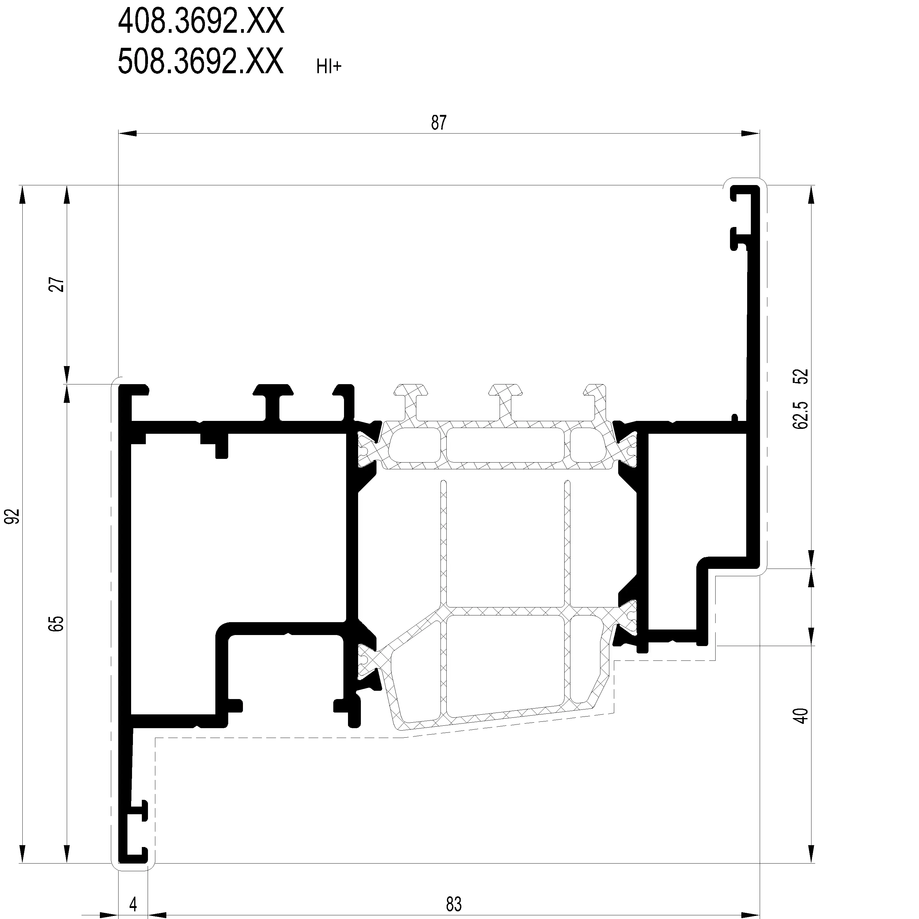 Зображення Вентиляційний профіль 92 мм [408.3692]