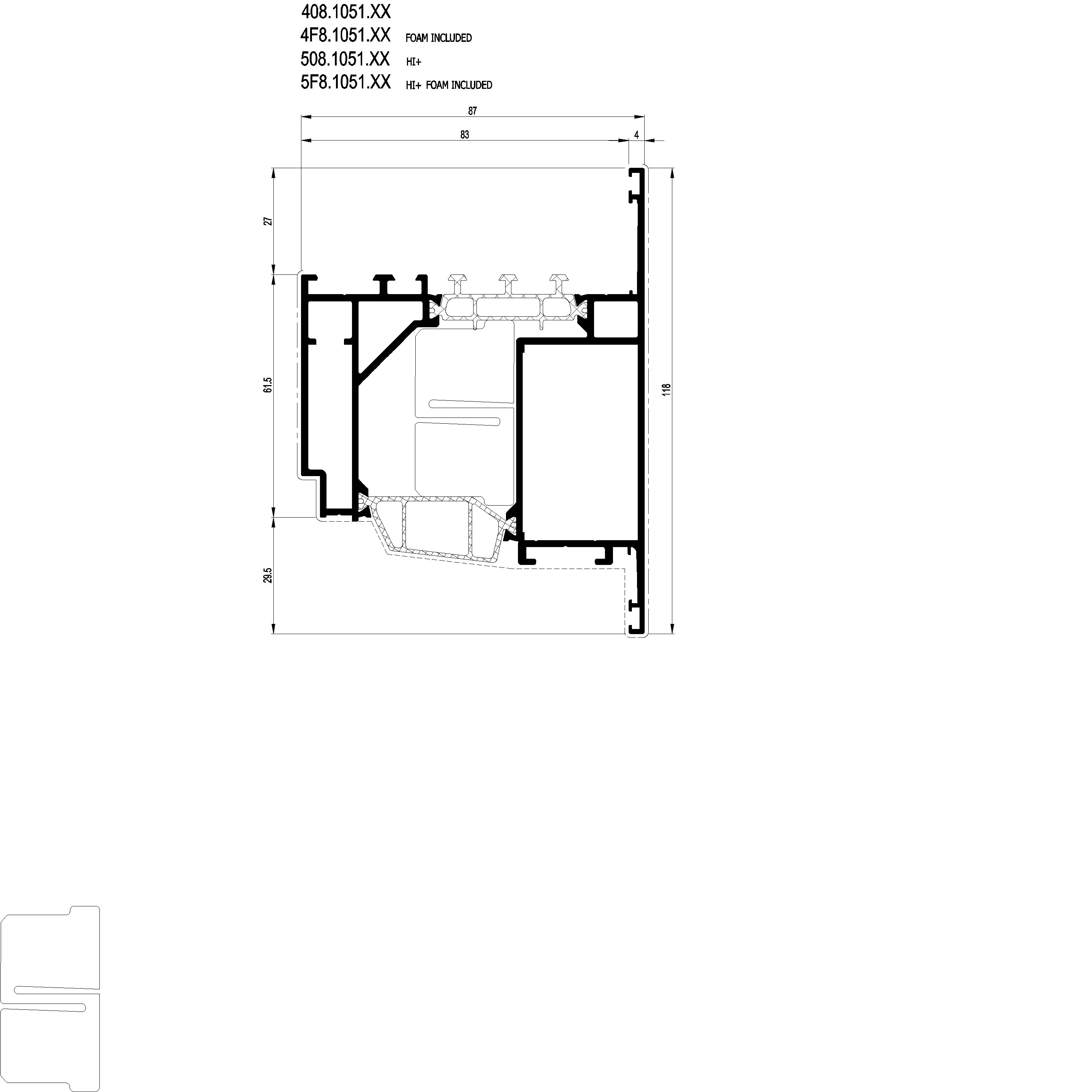 Зображення Вентиляційний профіль зовнішнього відкривання [4F8.1051]
