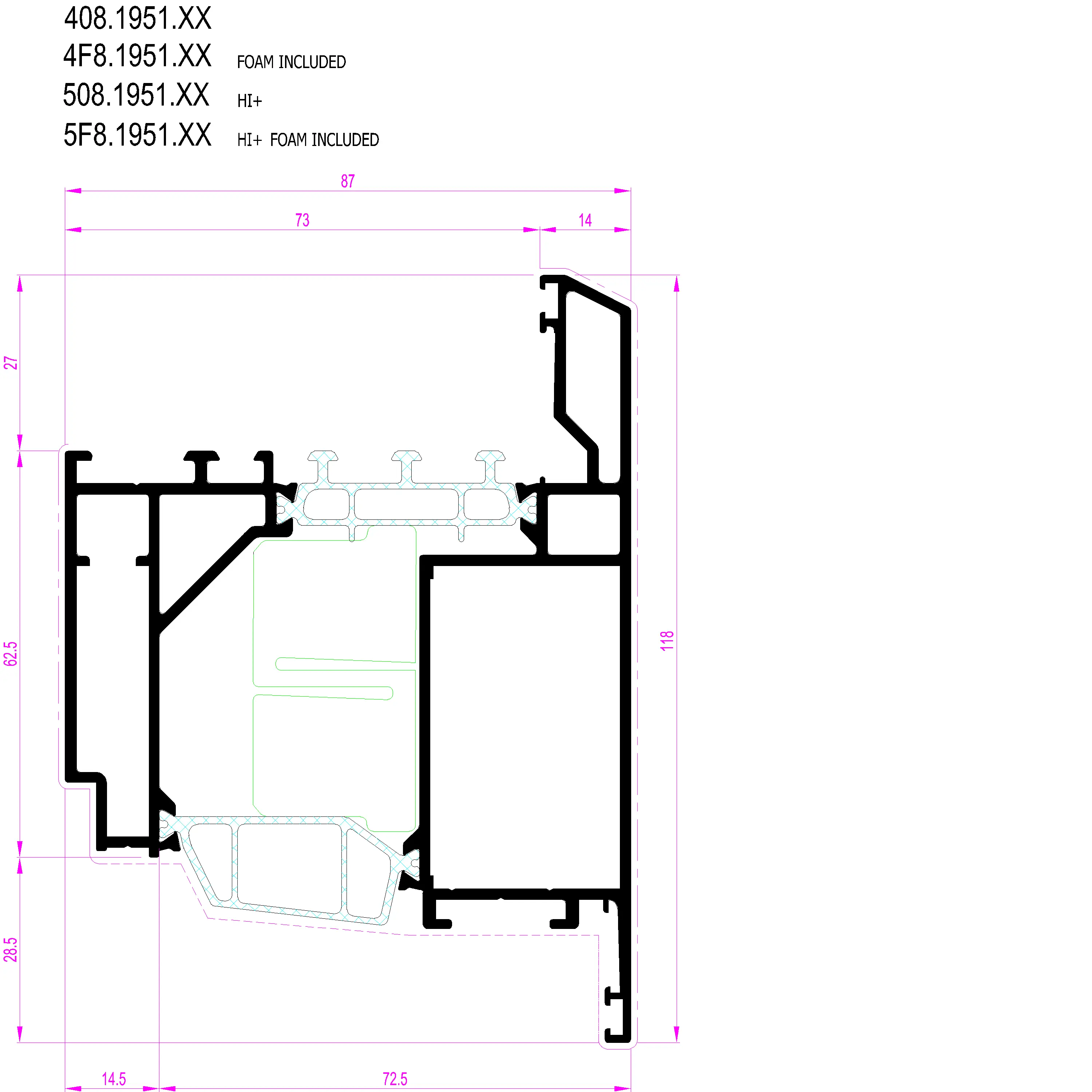 Зображення Вентиляційний профіль зовнішнього відкривання [4F8.1951]