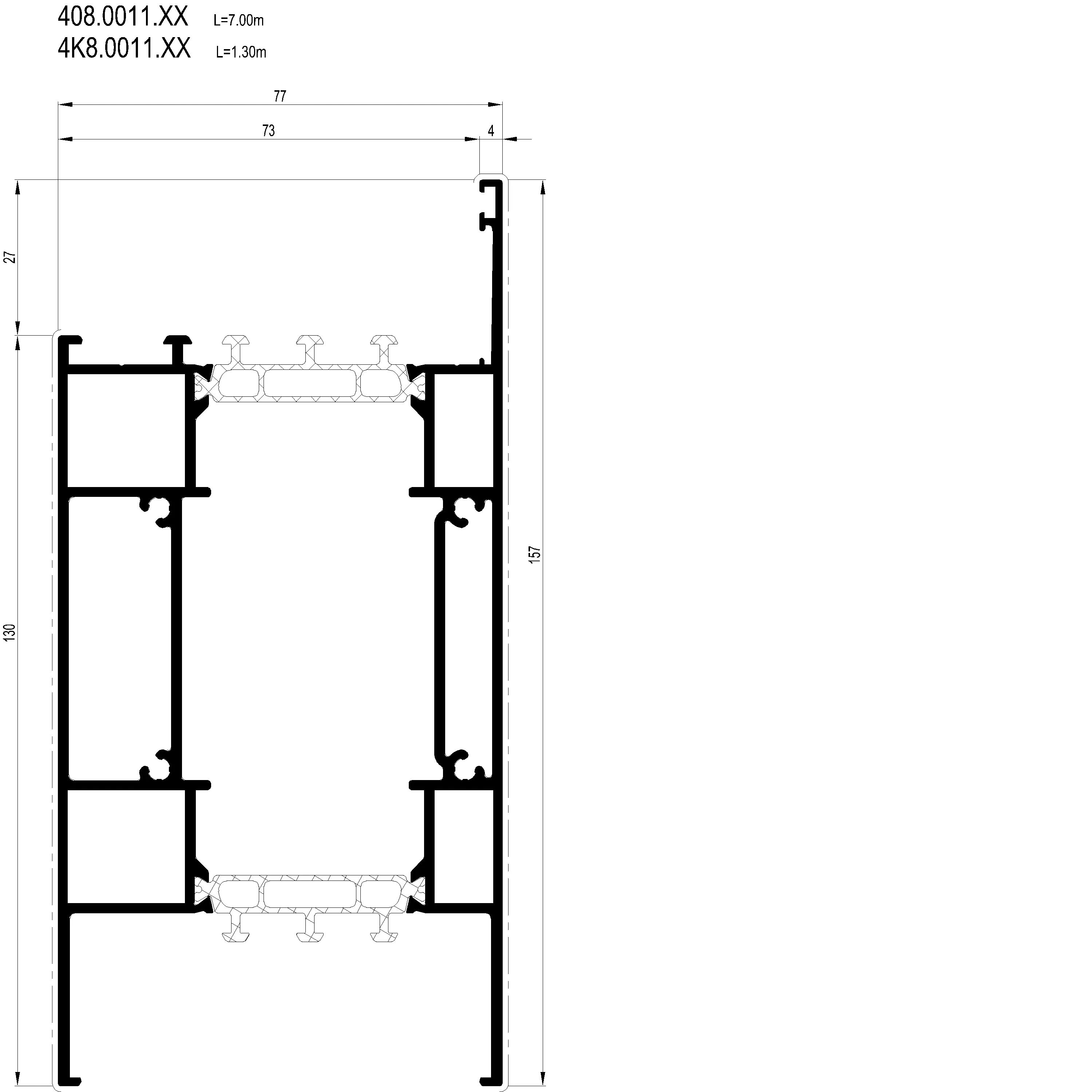 Зображення Нижній профіль стулки дверей 157 мм [4K8.0011]