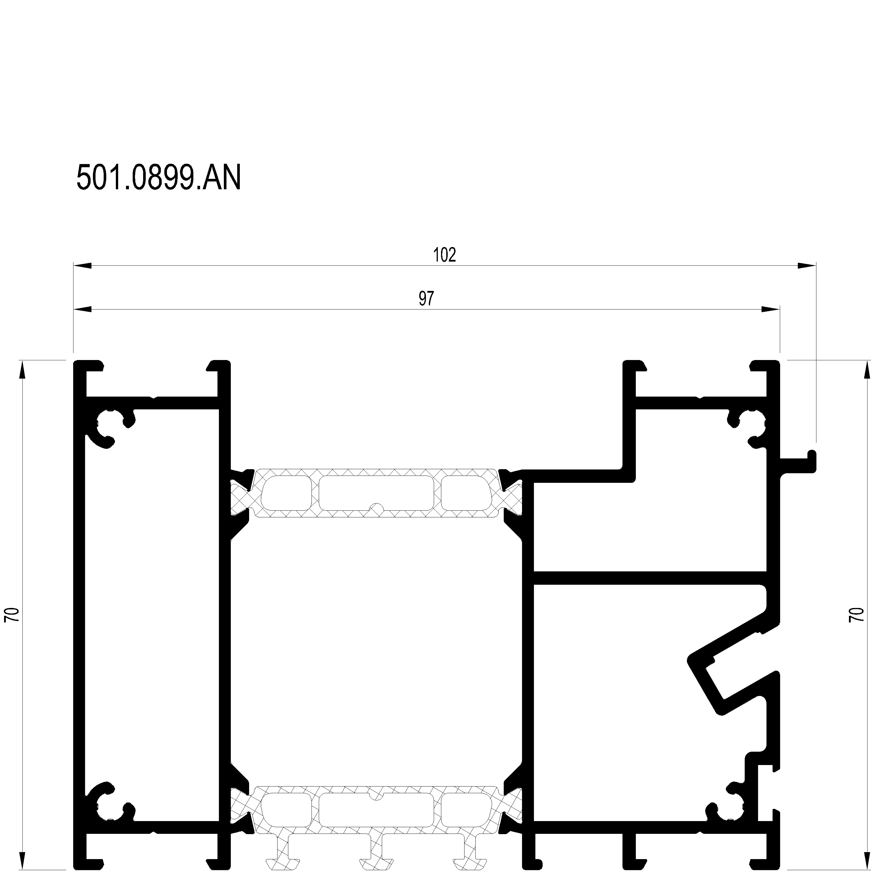 Зображення Підлоговий профіль 70 мм [501.0899.AN]