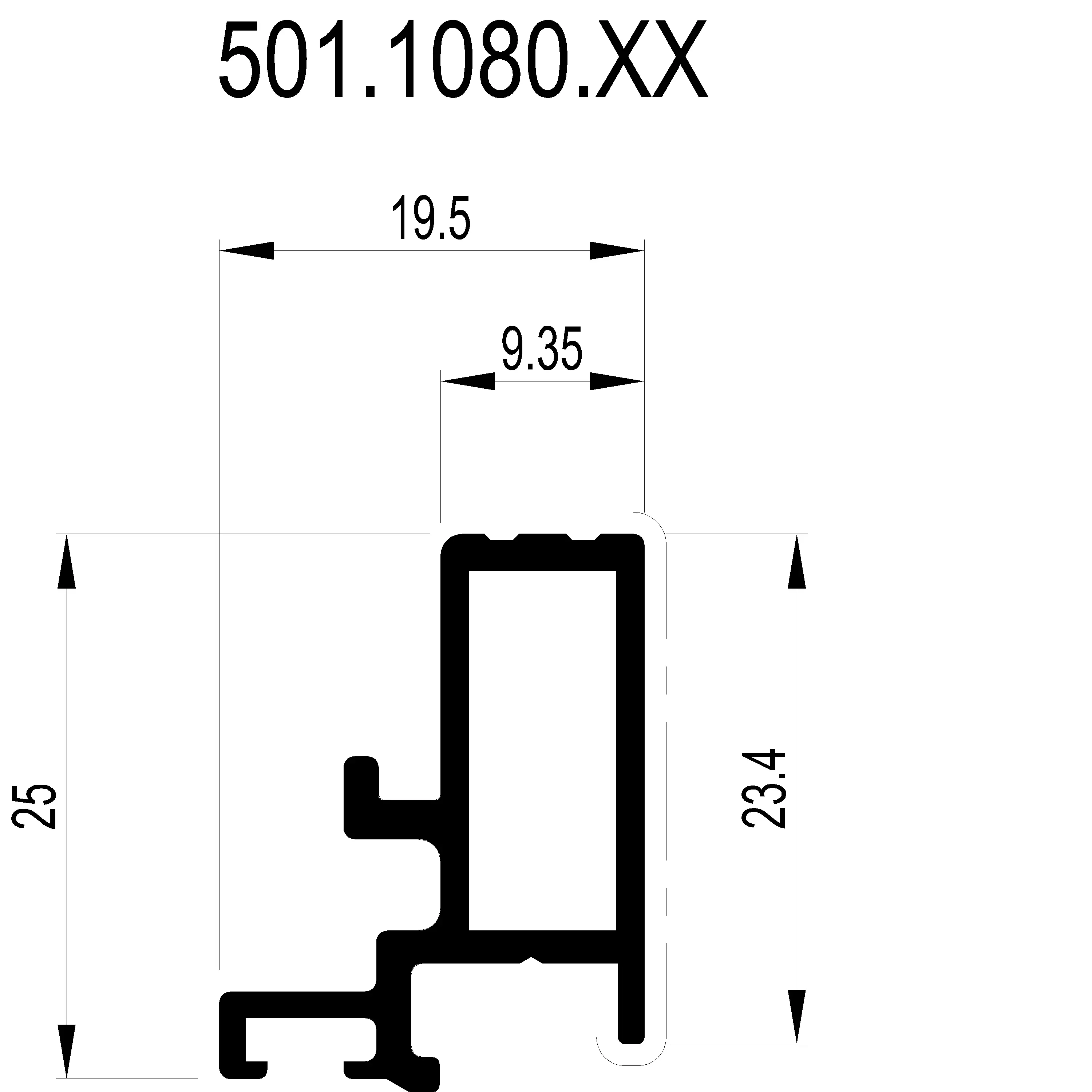 Зображення Профіль для ущільнювача [501.1080]