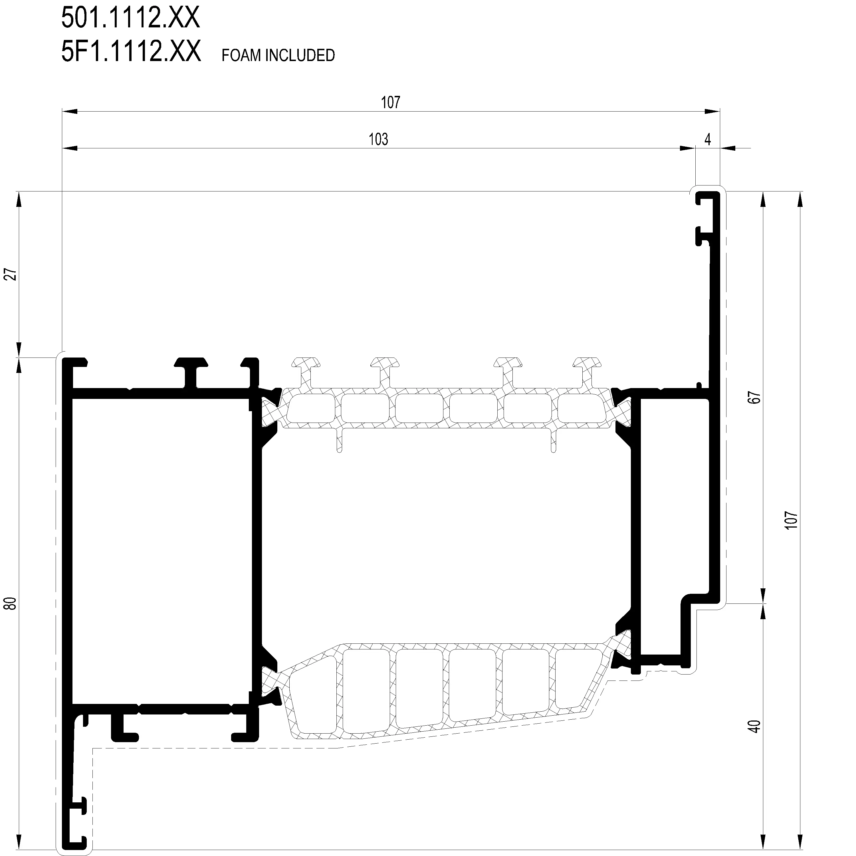 Зображення Вентиляційний профіль 107 мм [501.1112]