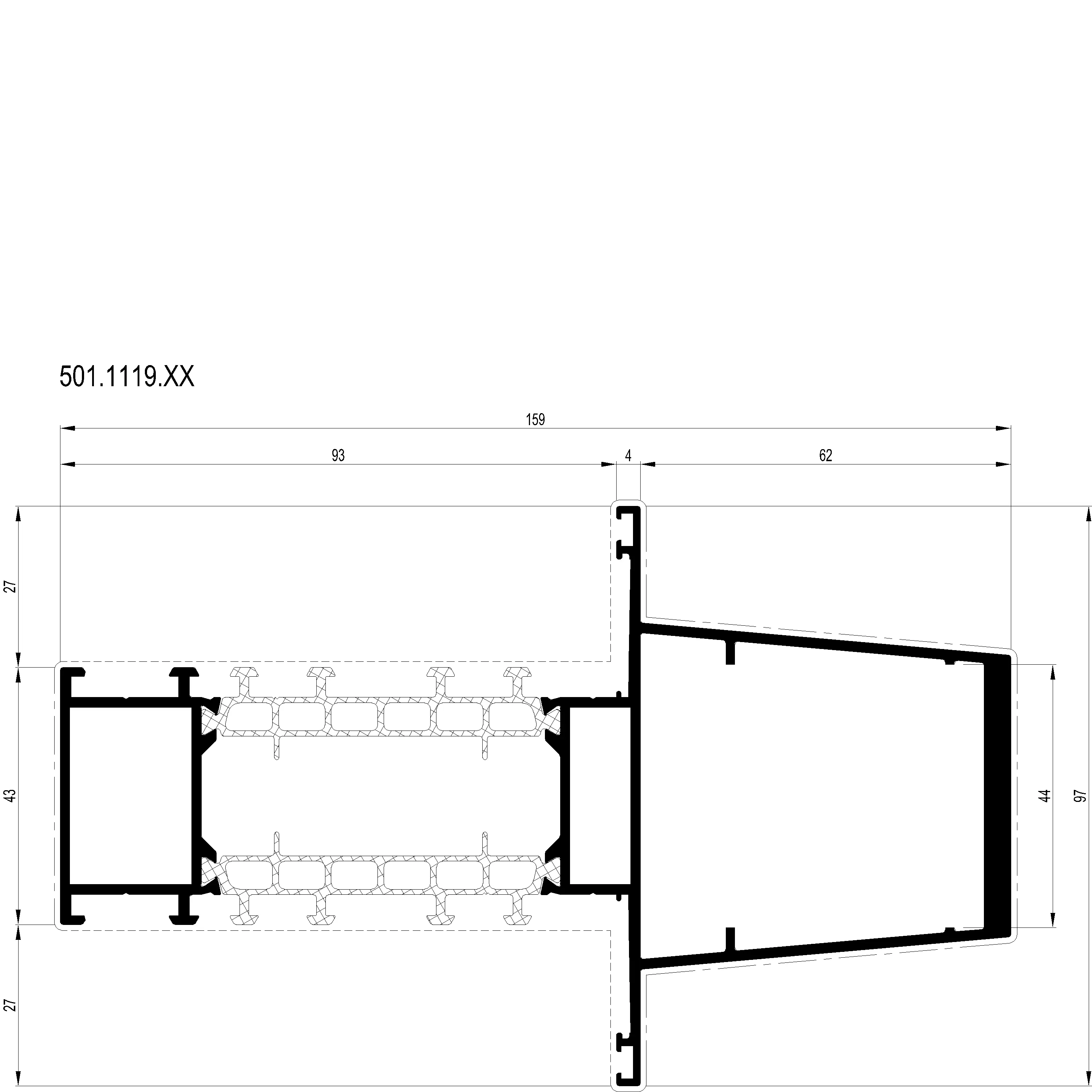 Зображення Перехідний підсилюючий профіль 159 мм [501.1119]