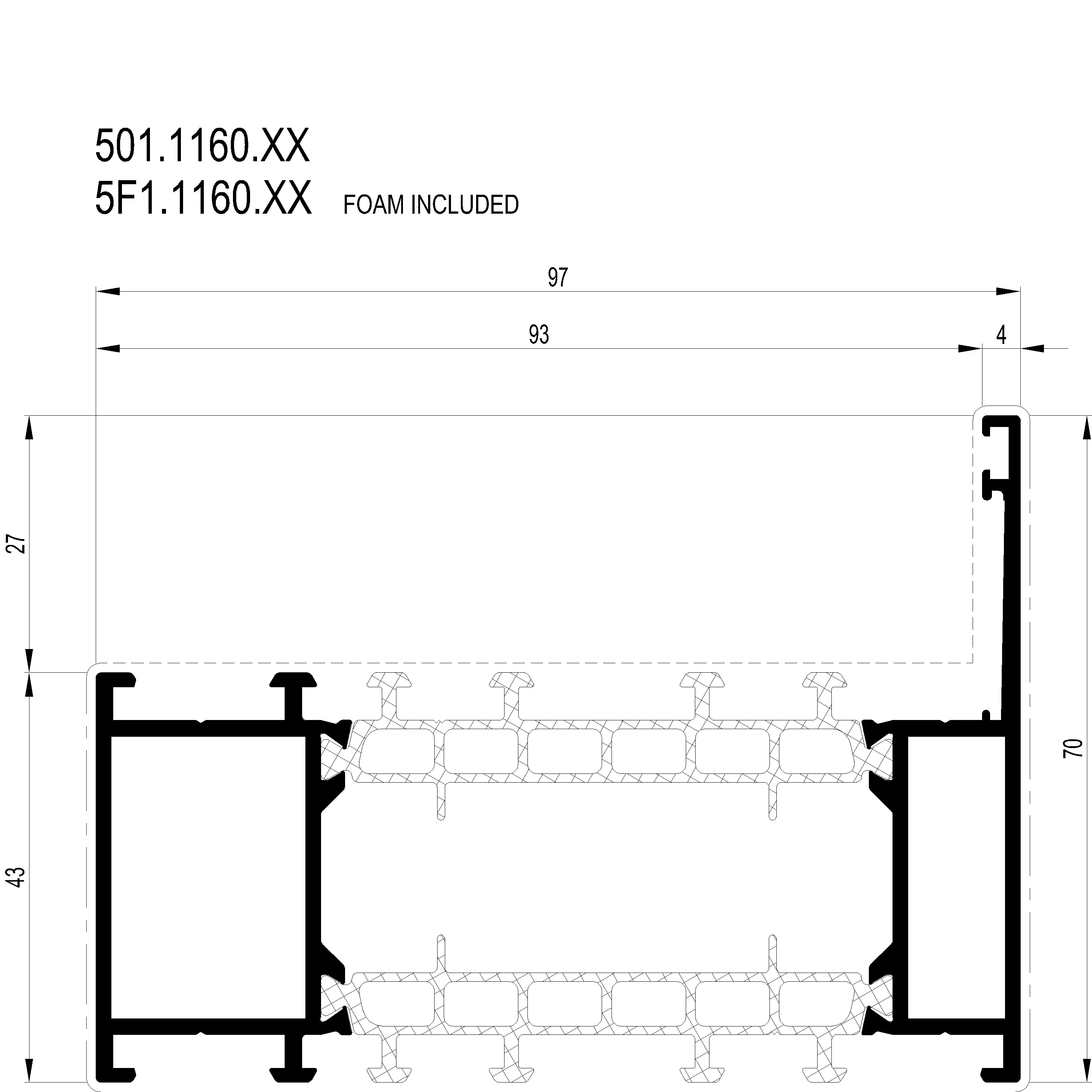 Зображення Зовнішня рама 70 мм [501.1160]