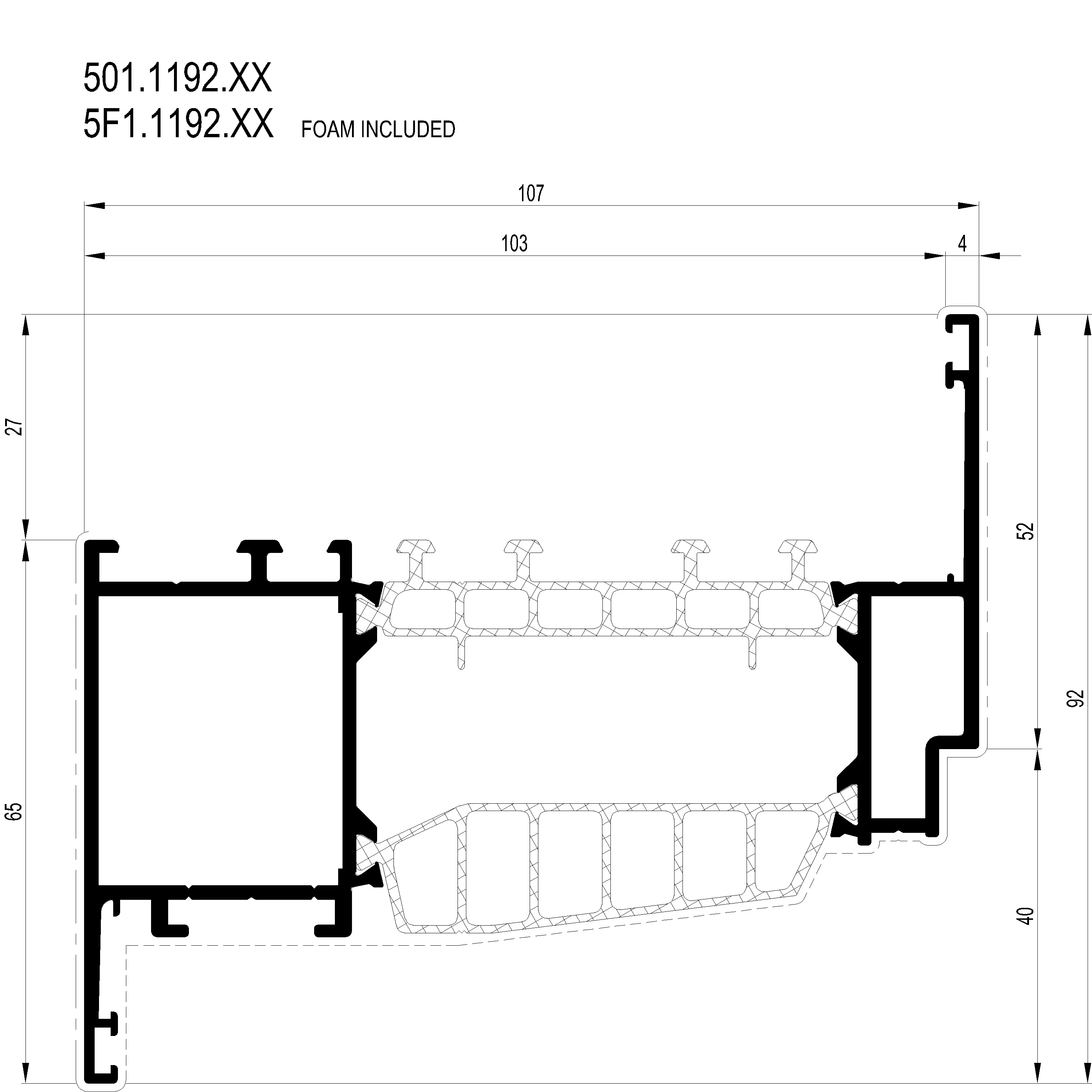 Зображення Вентиляційний профіль 92 мм [501.1192]