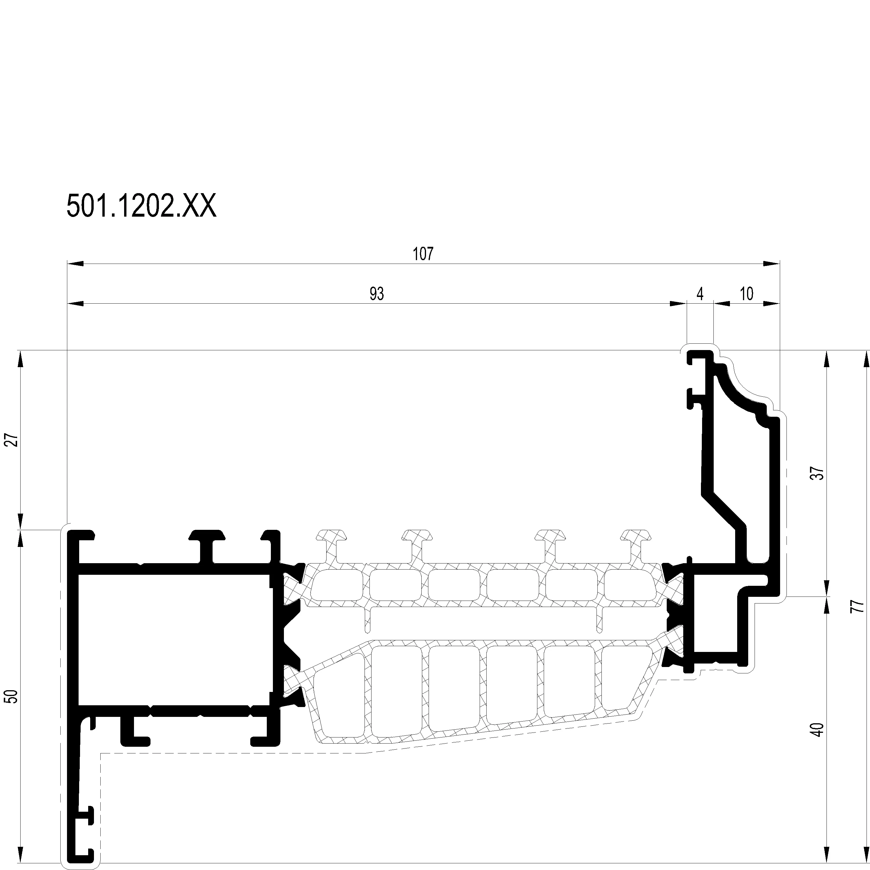 Зображення Вентиляційний профіль 77 мм Renaissance [501.1202]