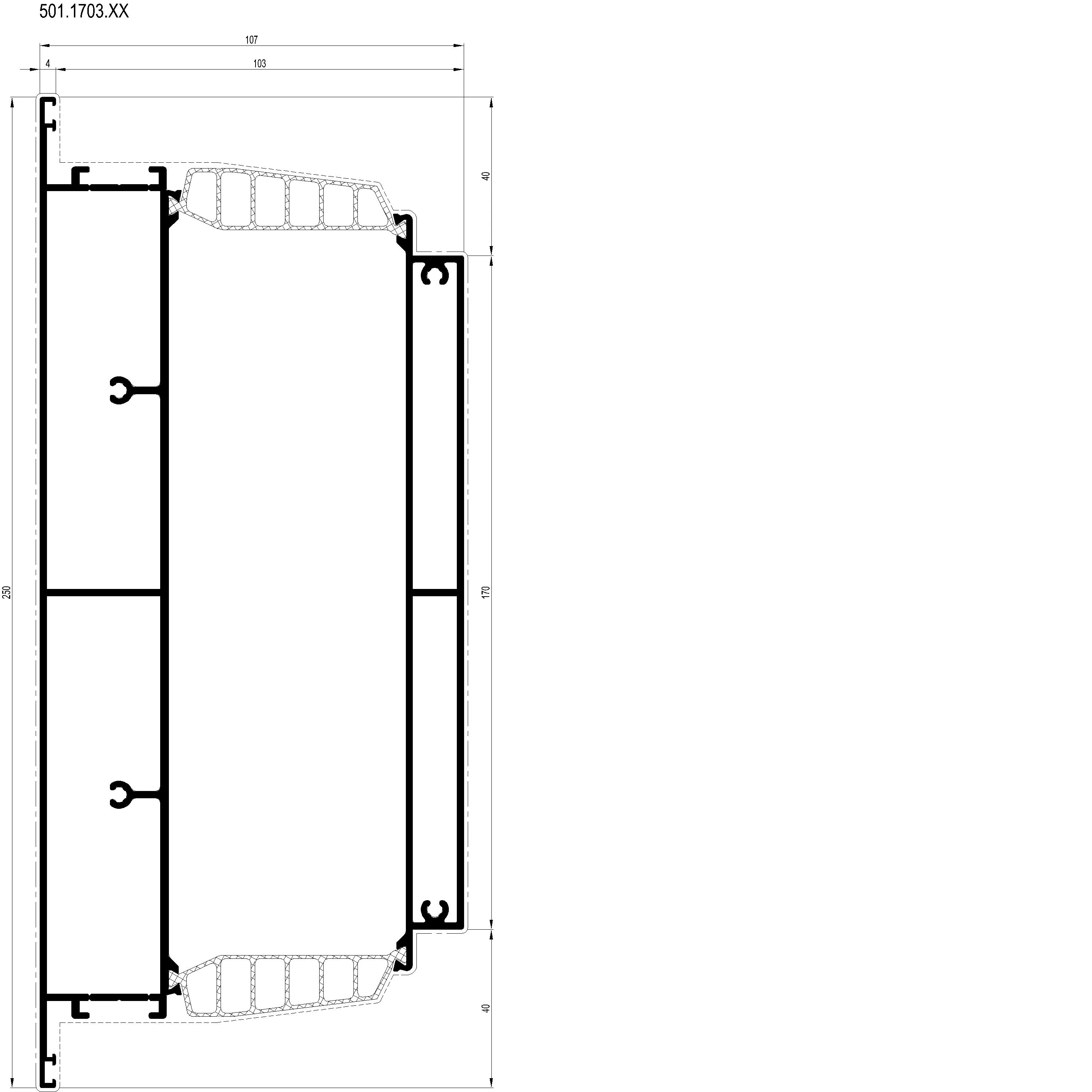 Зображення Віконний вентиляційний профіль 250 мм [501.1703]
