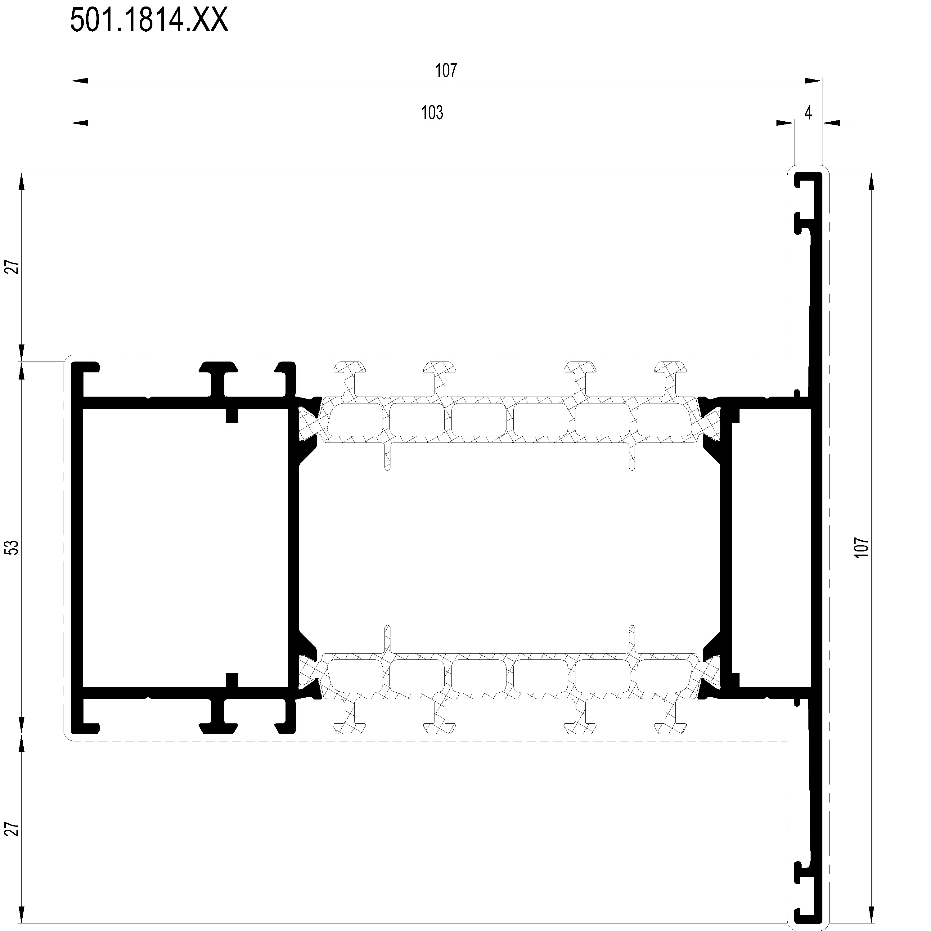 Зображення Перехідний профіль вентиляційний 107 мм [501.1814]