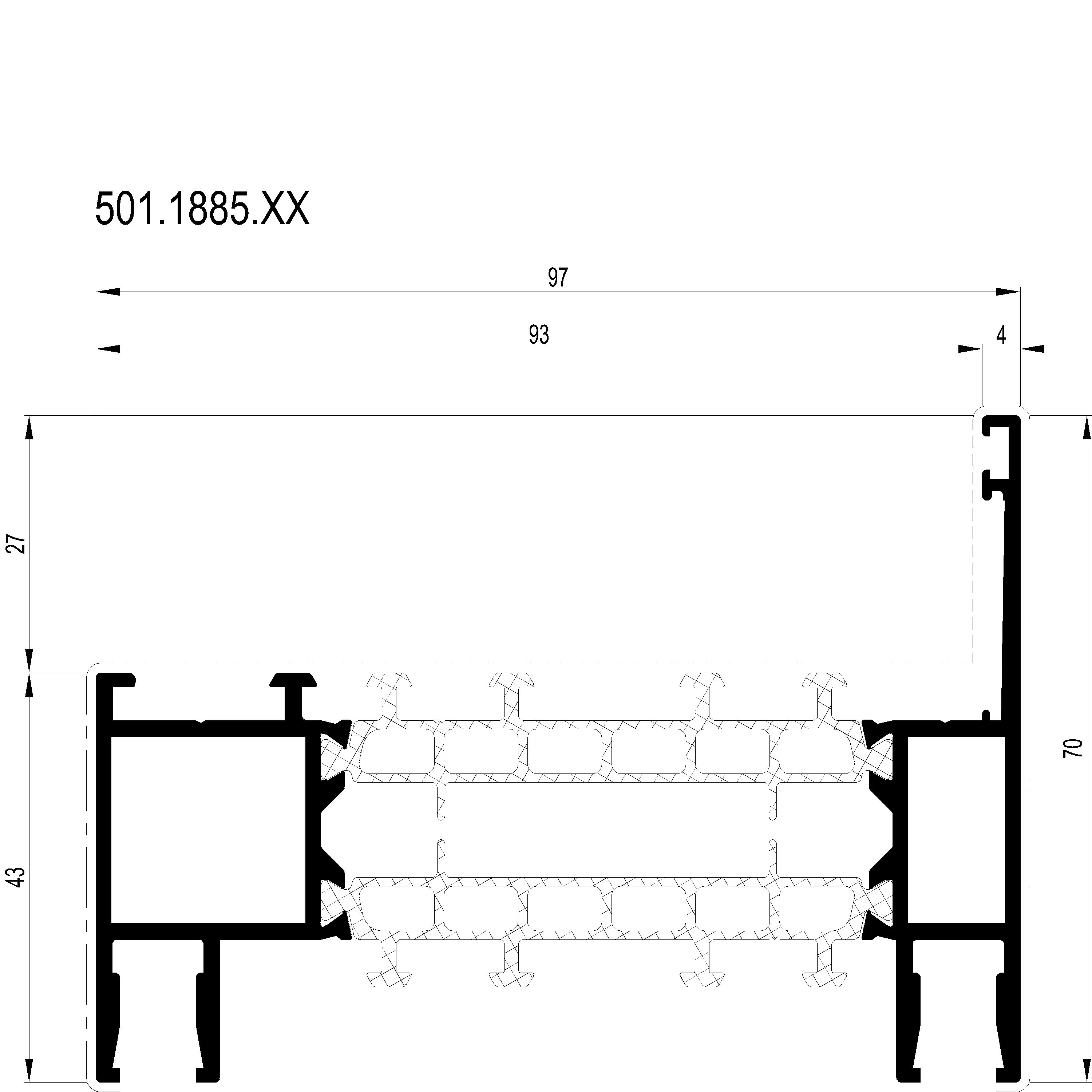 Зображення Профіль розширення 70 мм [501.1885]