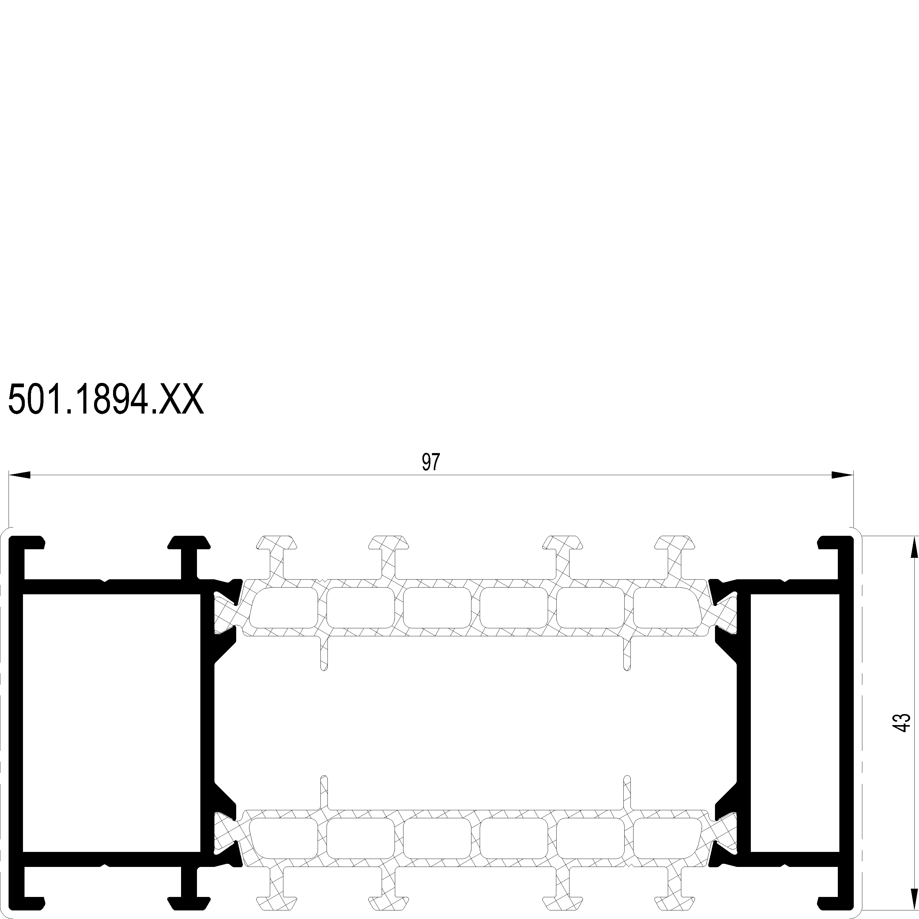 Зображення Розширюючий профіль 43 мм [501.1894]