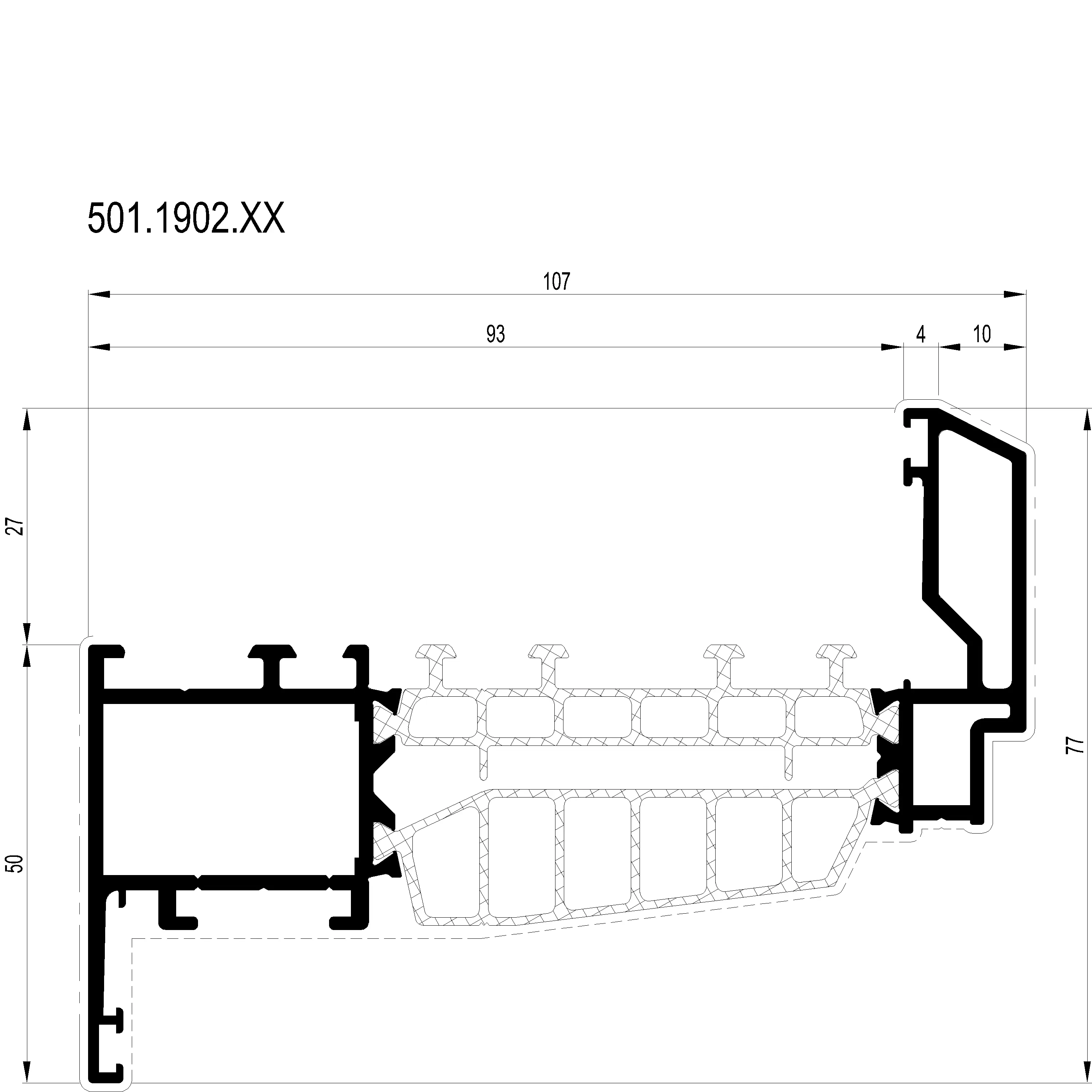 Зображення Вентиляційний профіль 77 мм DECO [501.1902]
