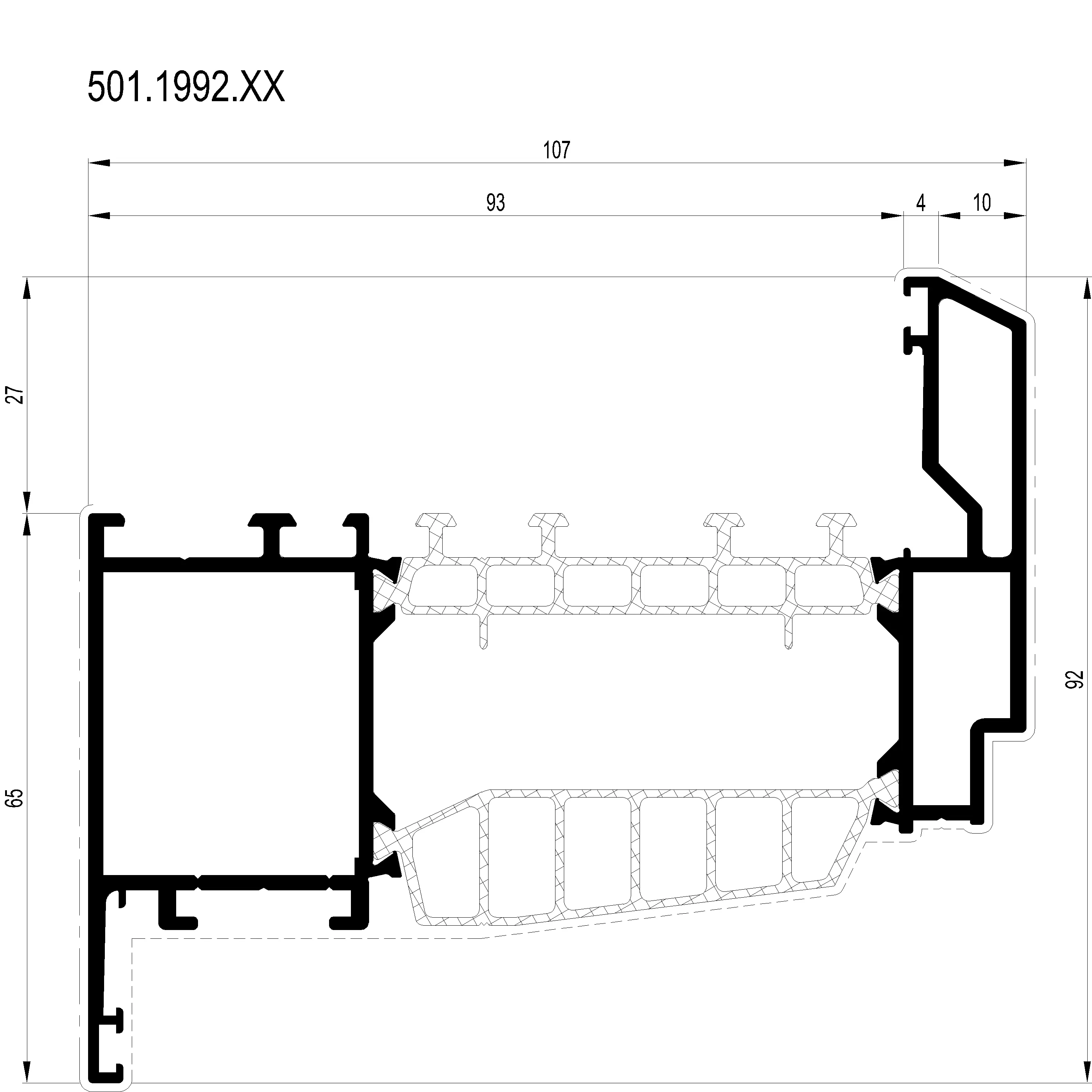 Зображення Вентиляційний профіль 92 мм DECO [501.1992]