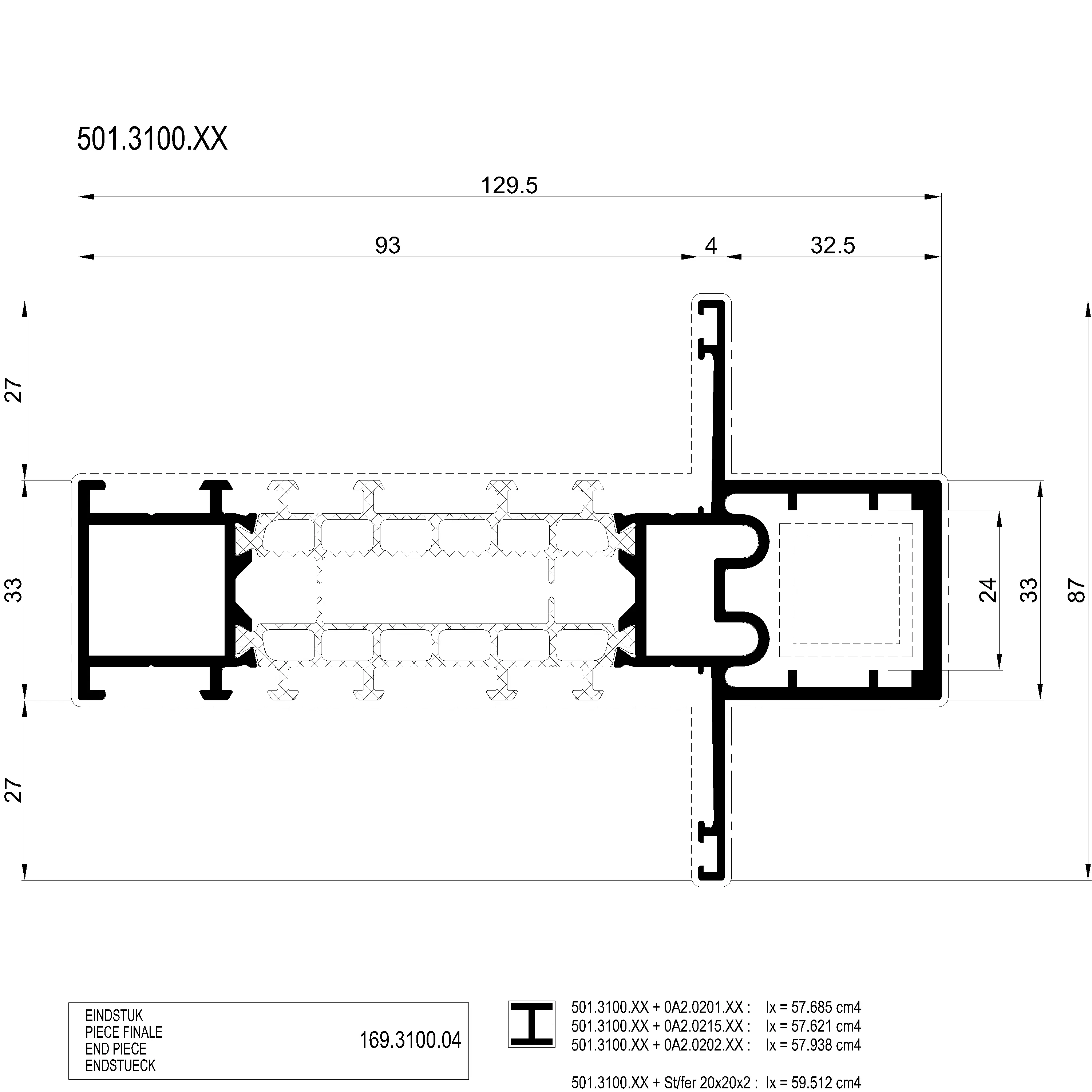 Зображення Перехідний підсилюючий профіль 87 мм [501.3100]