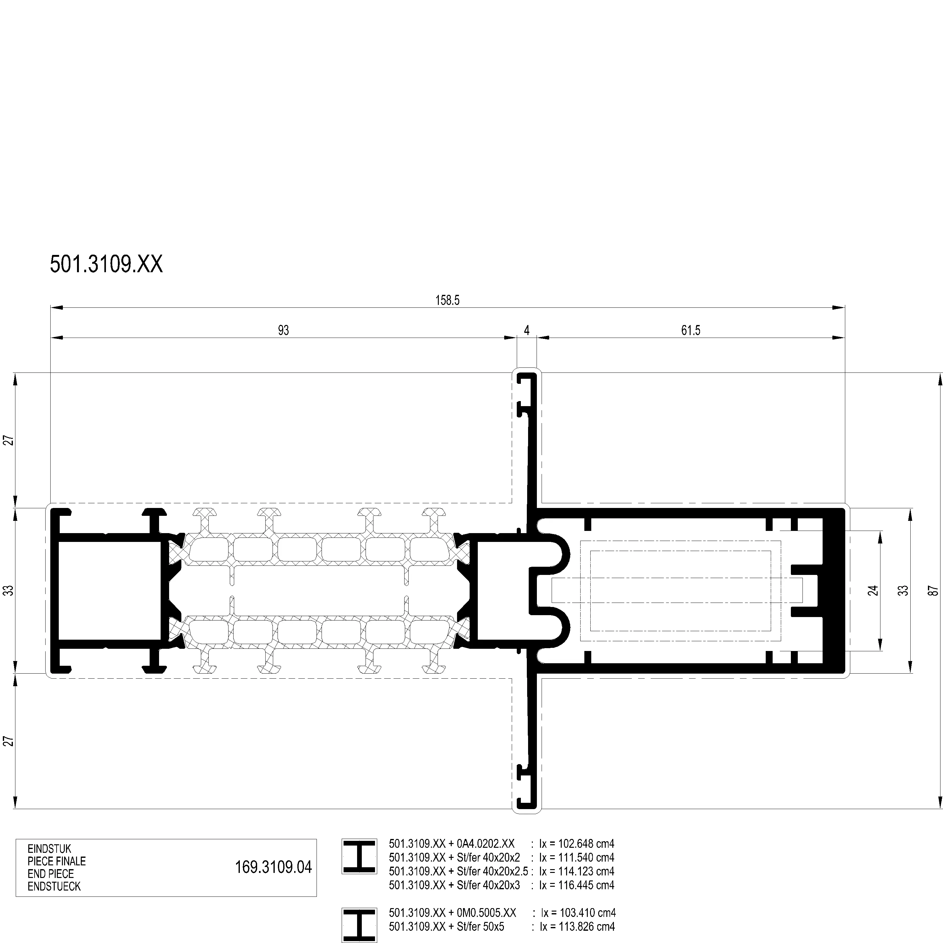 Зображення Перехідний підсилюючий профіль 87 мм [501.3109]