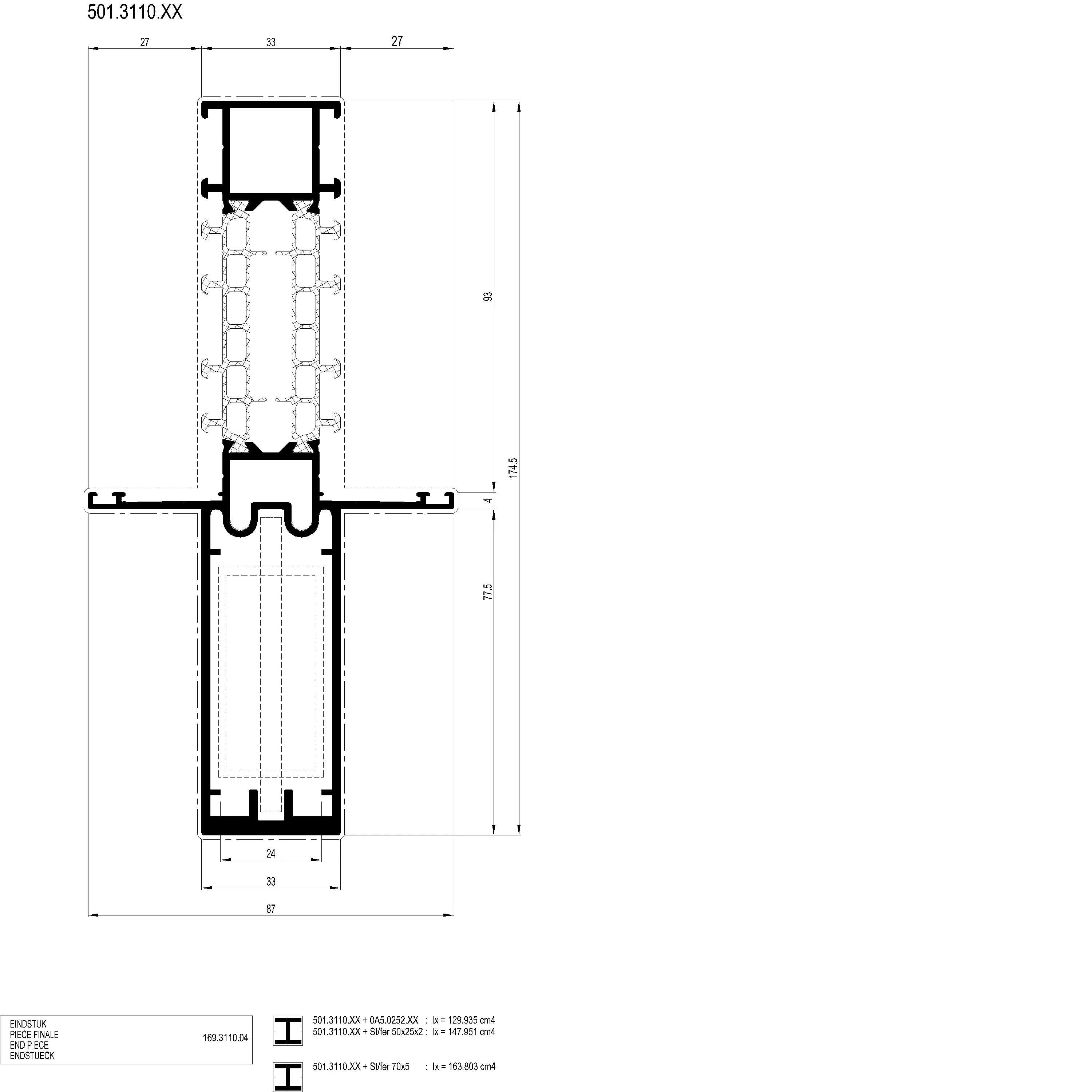 Зображення Перехідний підсилюючий профіль 87 мм [501.3110]