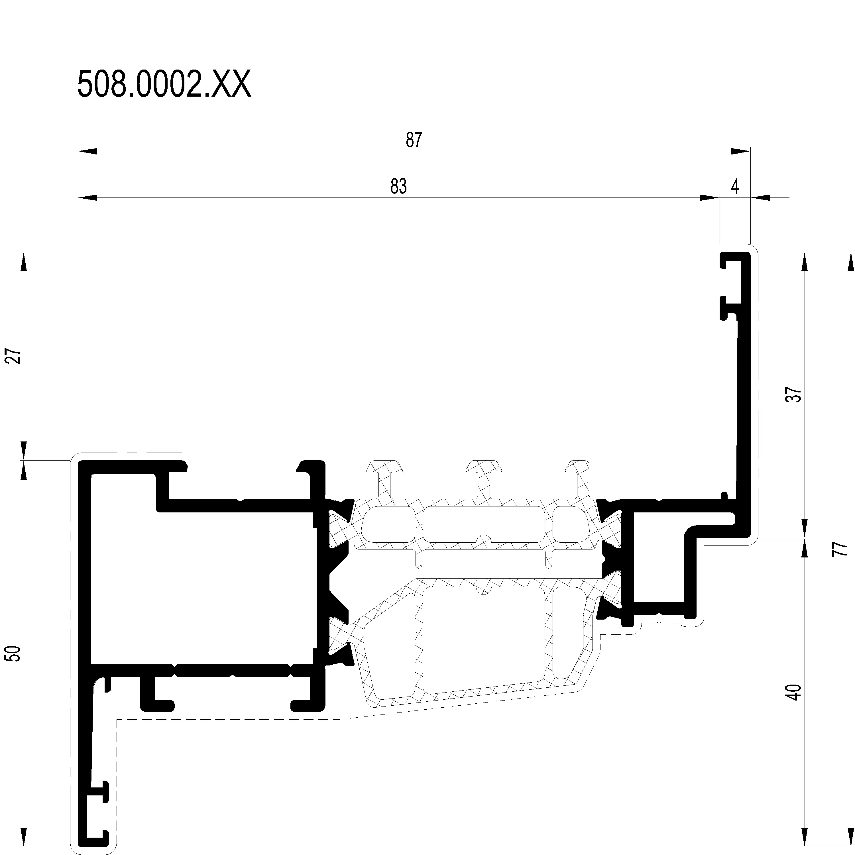Зображення Вентиляційний профіль HI+ 77 мм [508.0002]