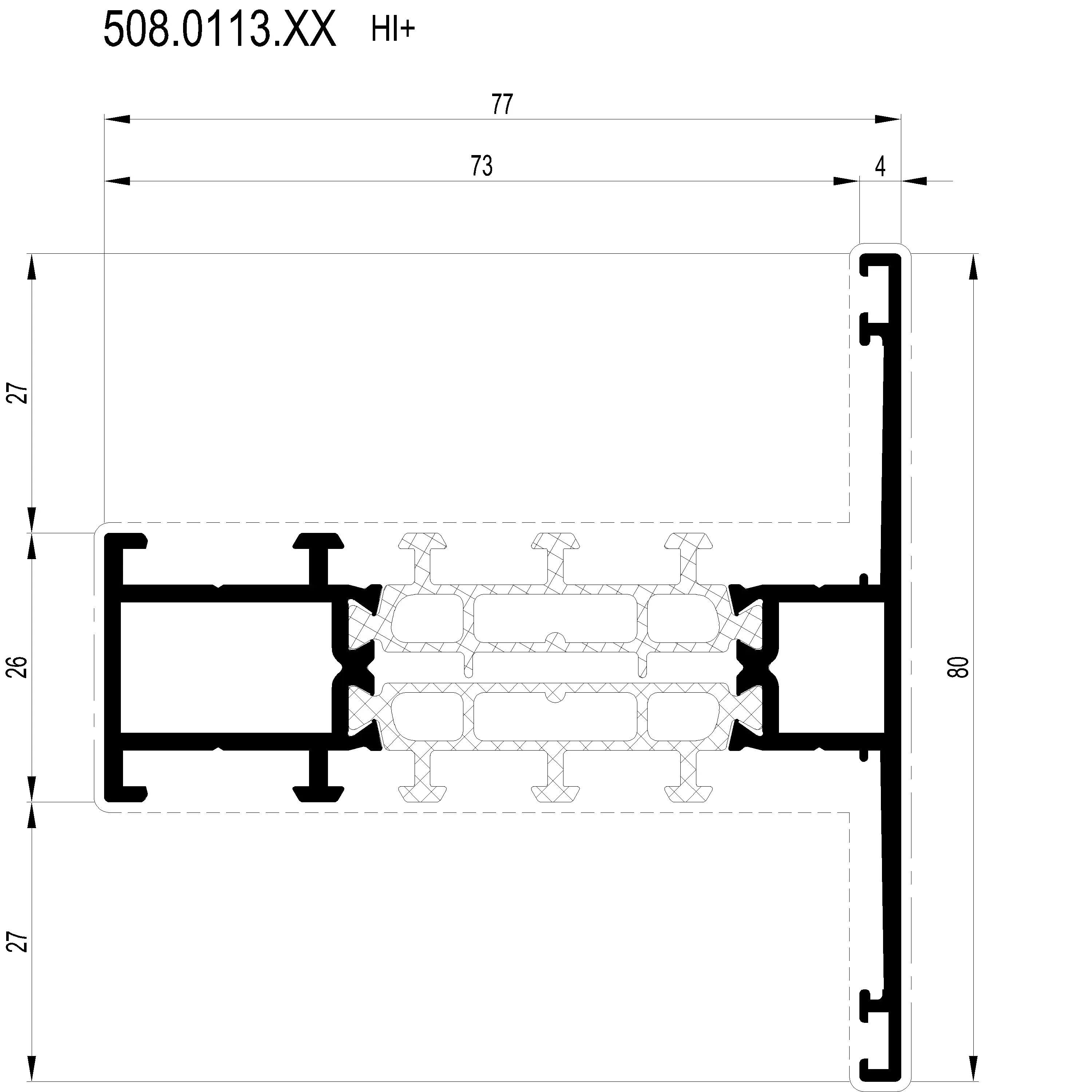 Зображення Перехідний профіль HI+ 80 мм [508.0113]