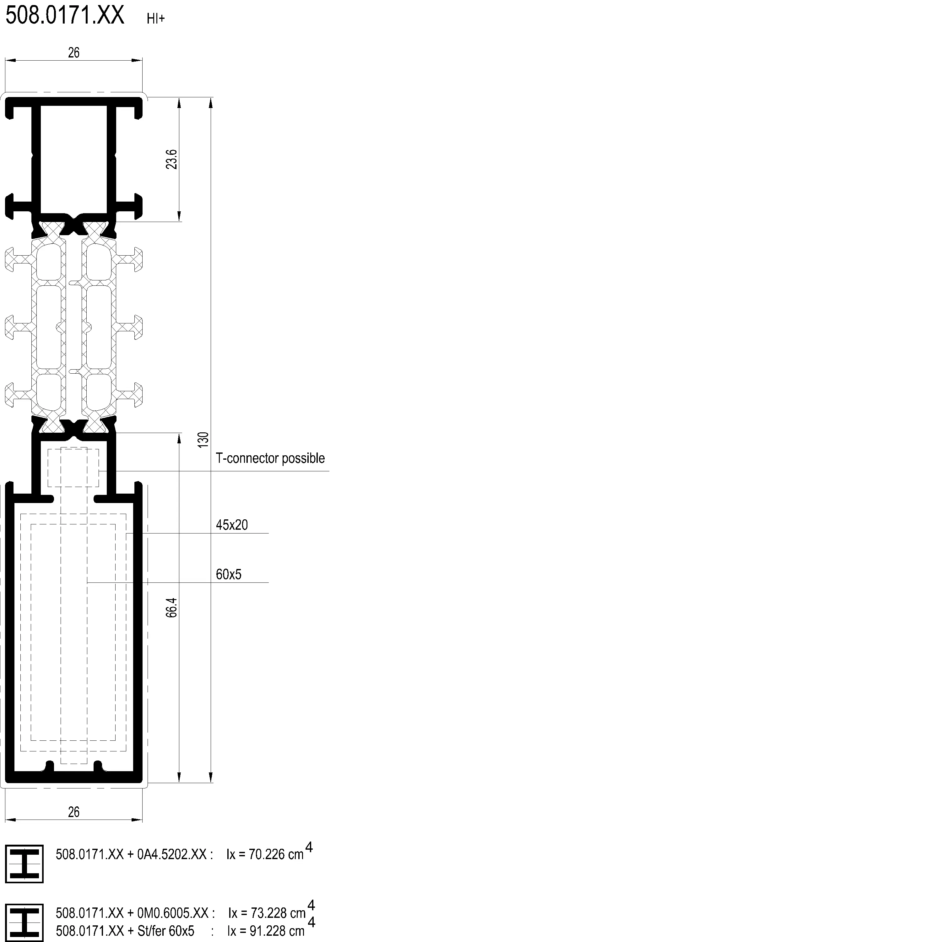Зображення З'єднуючий профіль 130 мм [508.0171]