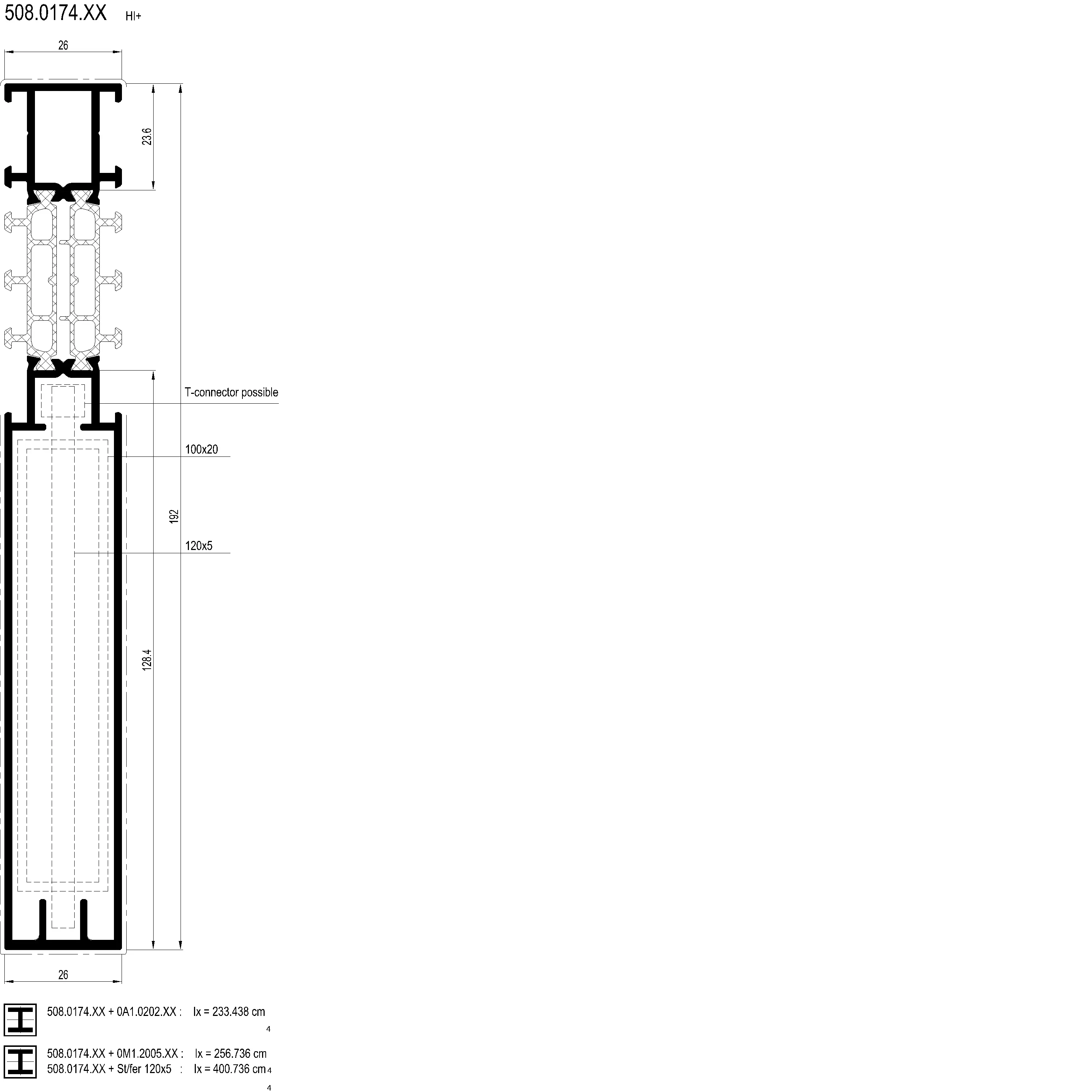 Зображення З'єднуючий профіль HI 192 мм [508.0174]