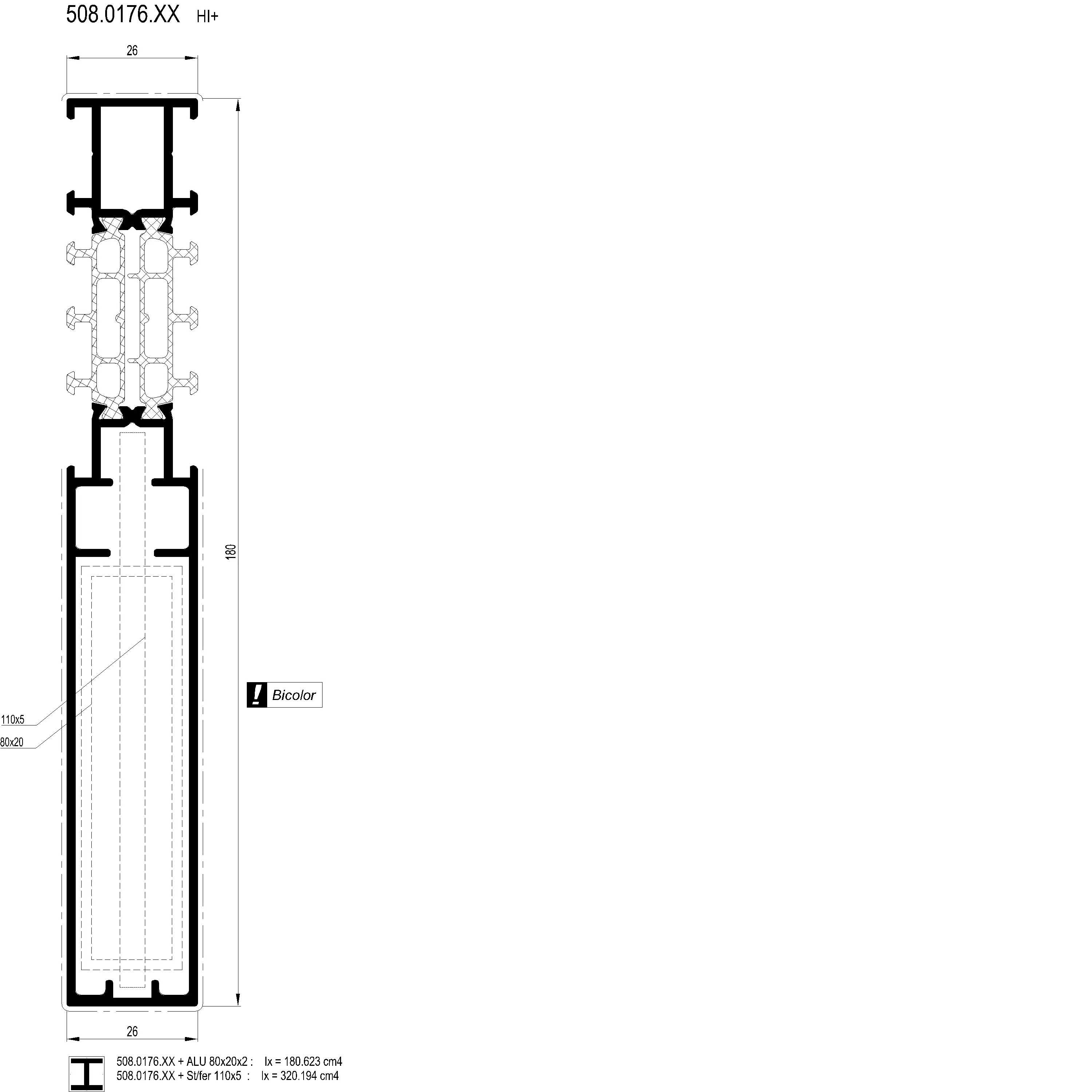 Зображення З'єднуючий профіль HI+ 180 мм [508.0176]