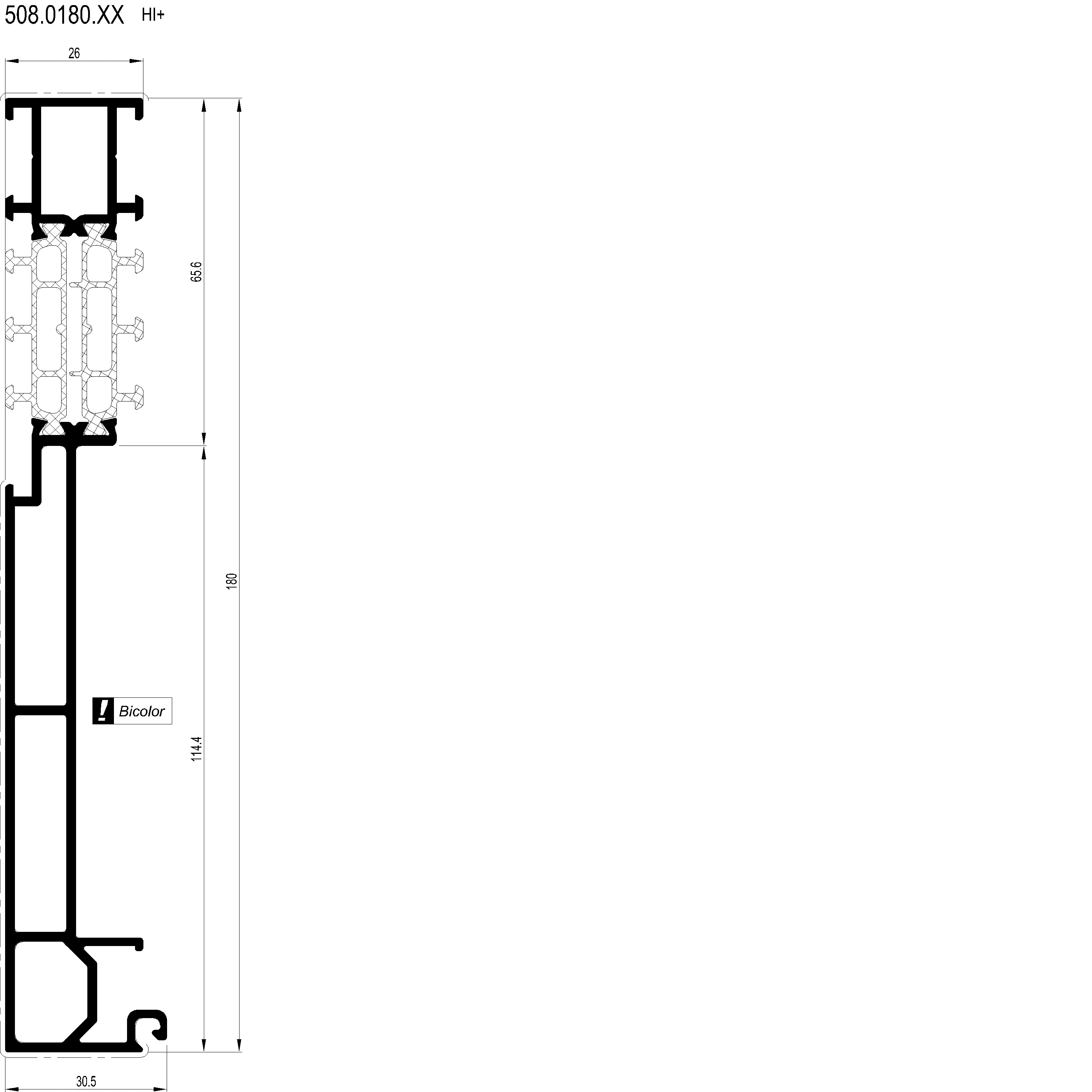 Зображення З'єднуючий профіль HI+ 180 мм [508.0180]