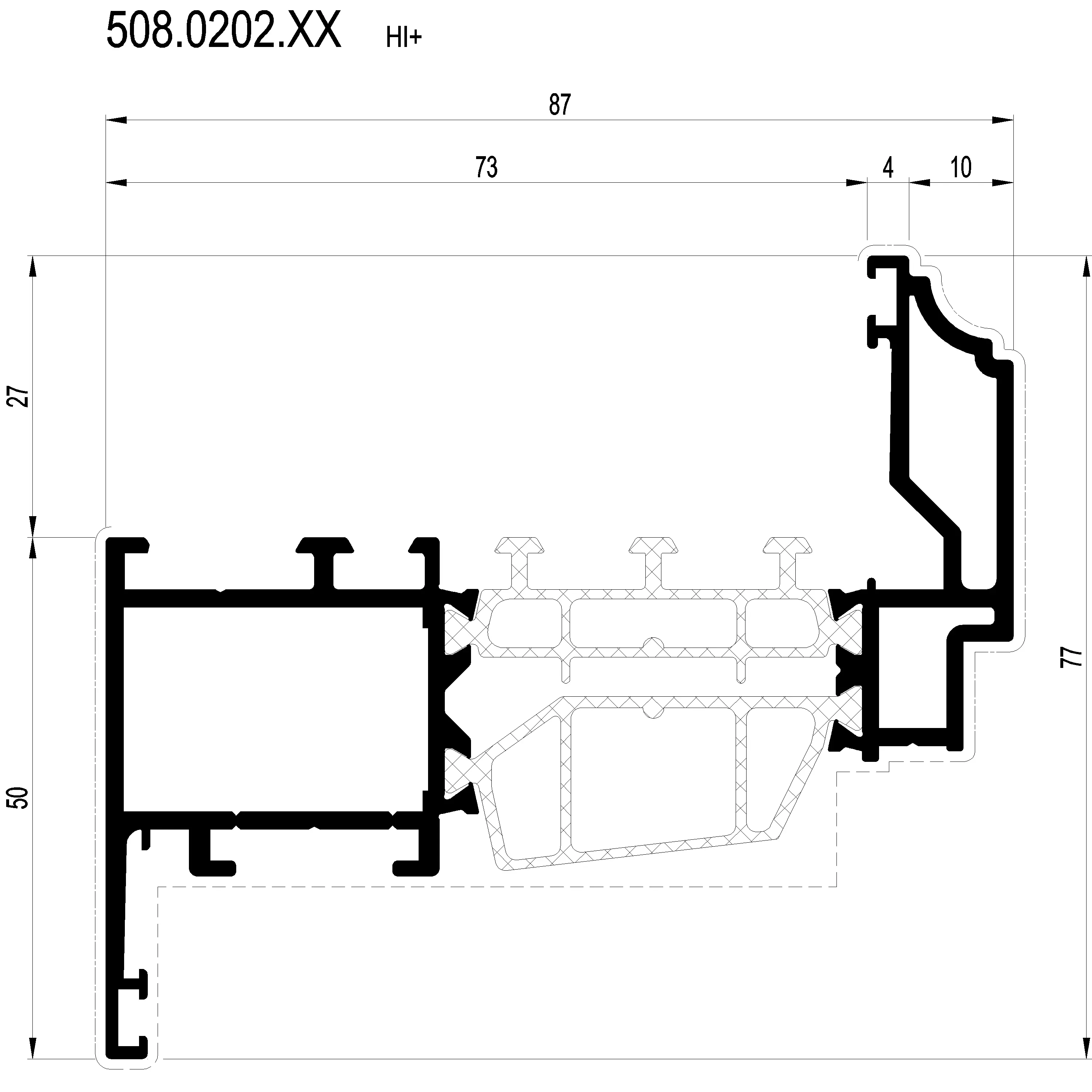 Зображення Вентиляційний профіль HI+ 77 мм [508.0202]