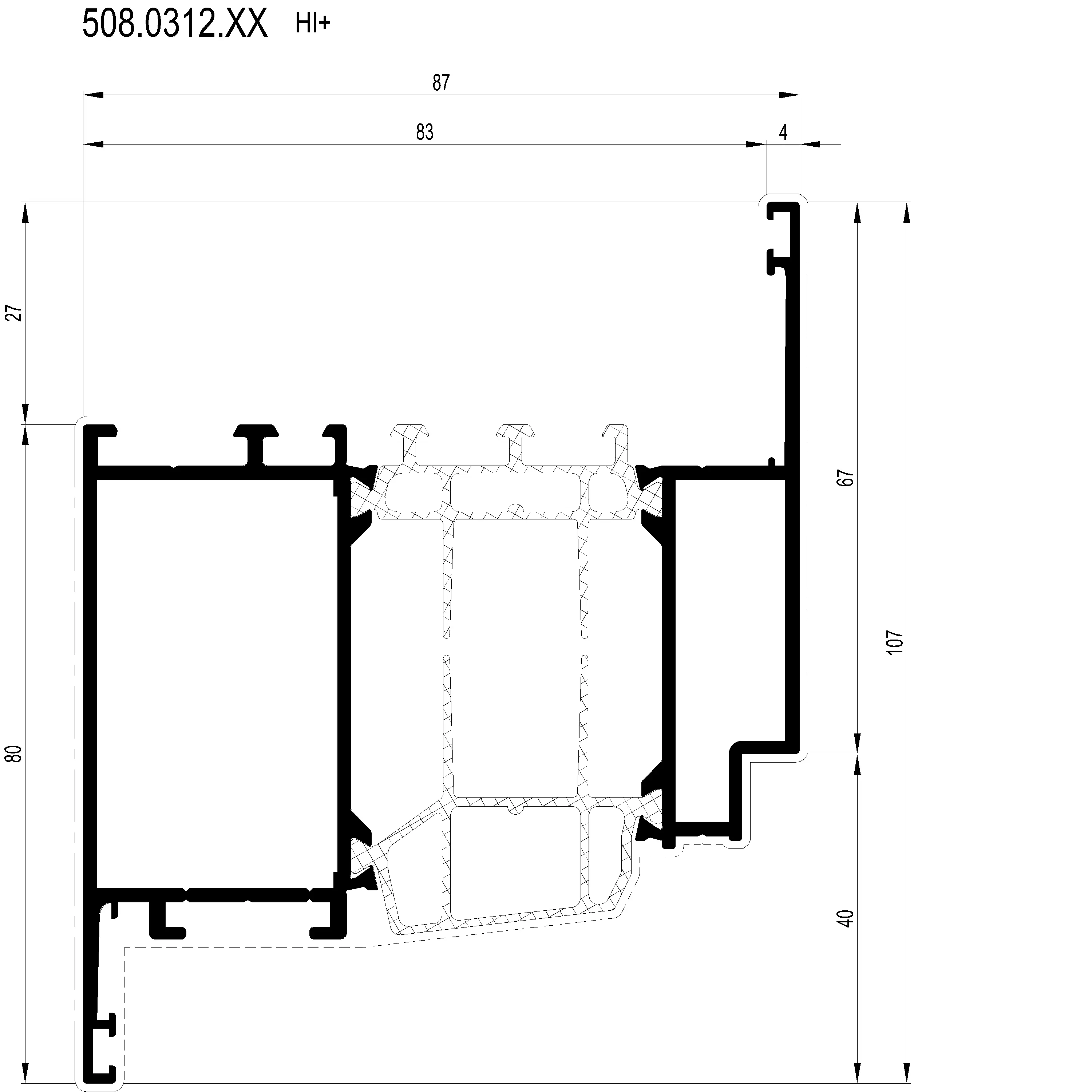 Зображення Вентиляційний профіль HI+ 107 мм [508.0312]