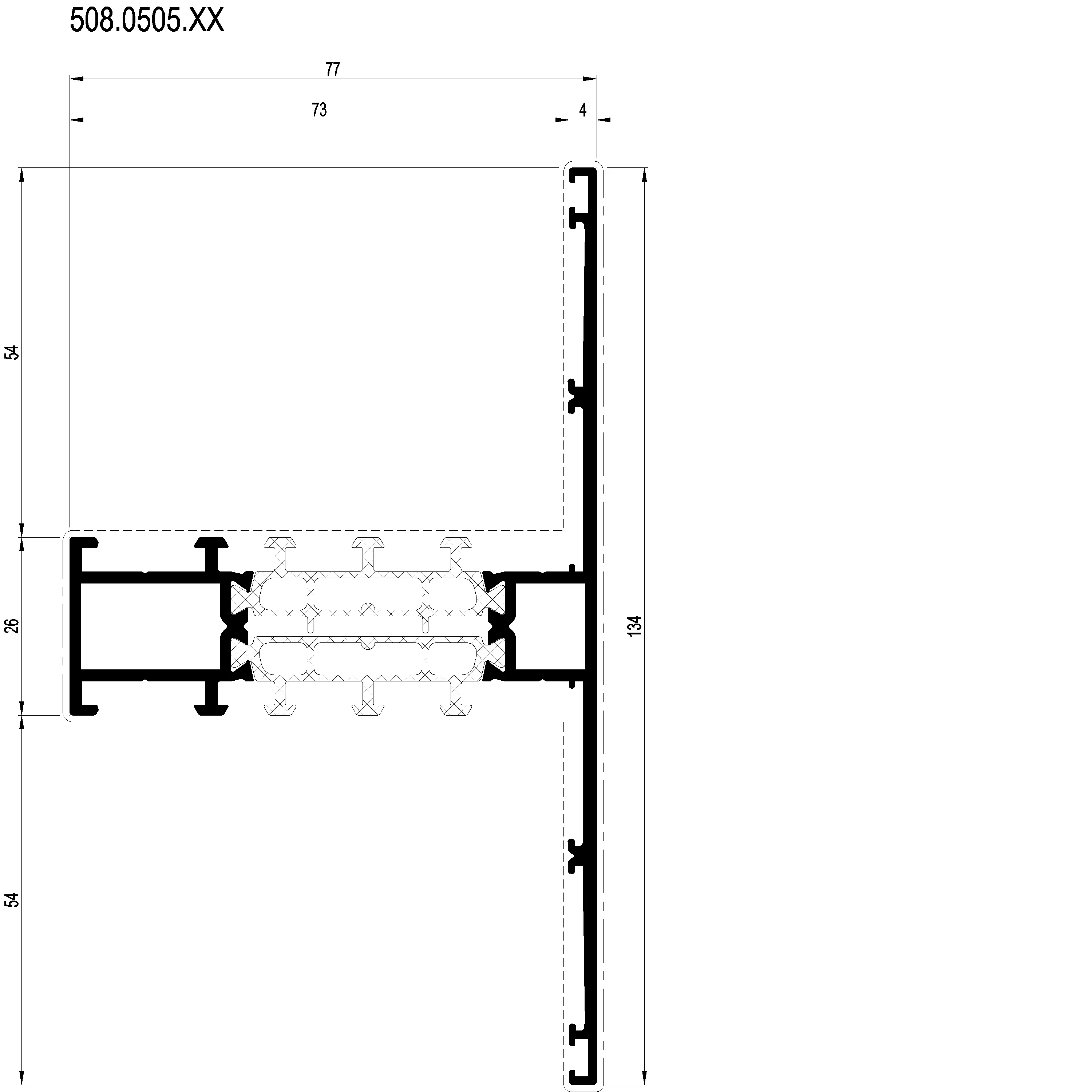 Зображення Перехідний профіль 134 мм [508.0505]