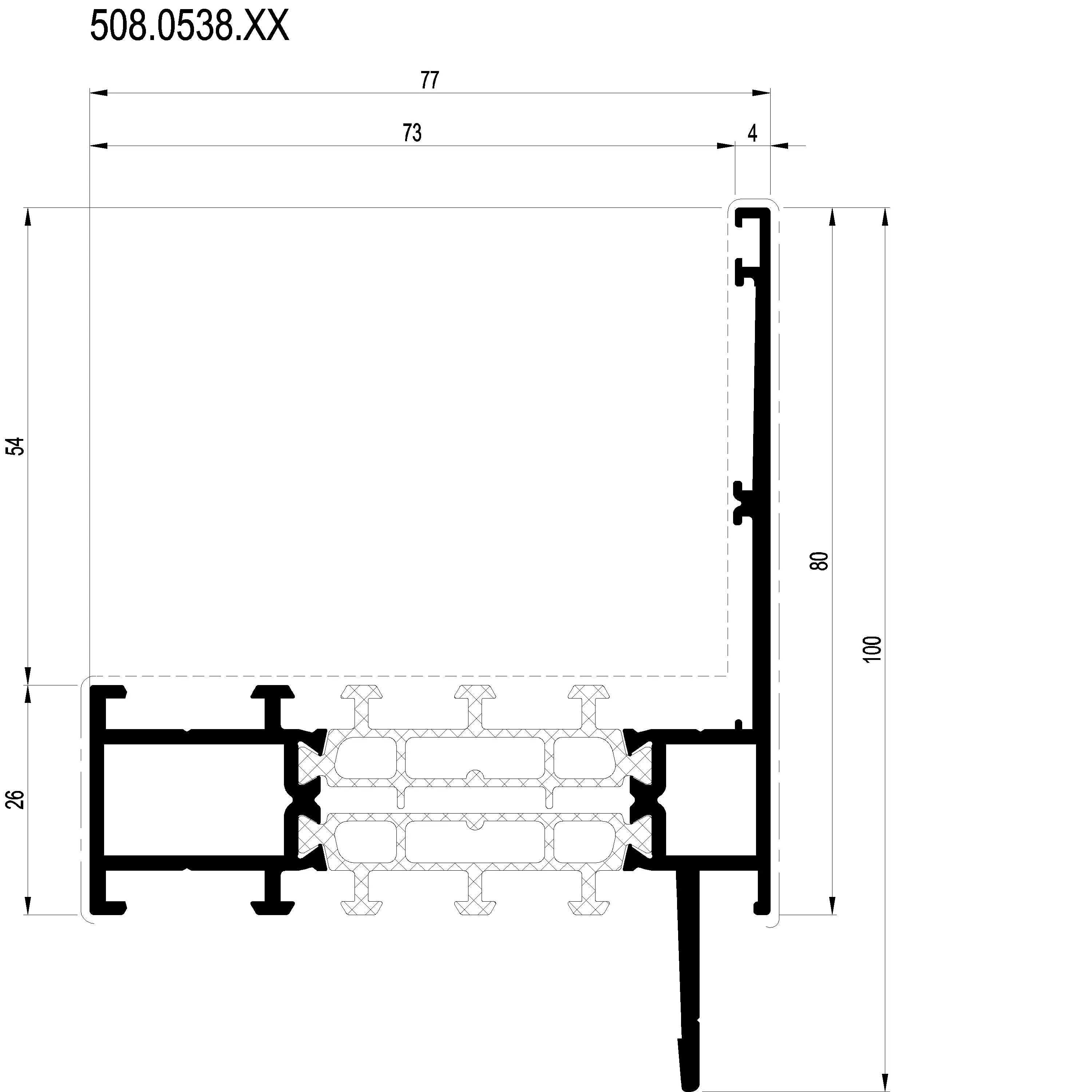 Зображення Зовнішня фасадна рама HI+ 80 мм [508.0538]