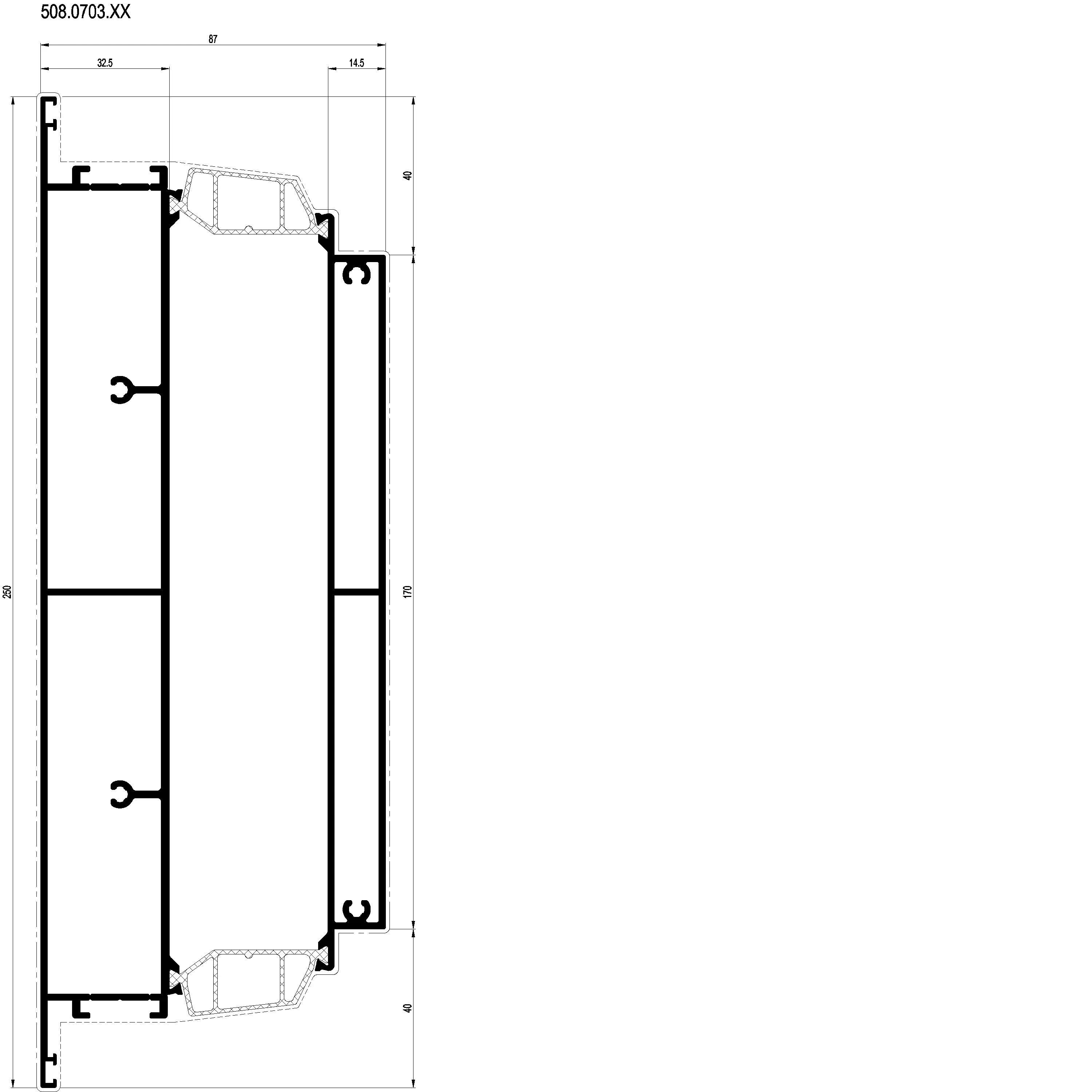 Зображення Віконний вентиляційний профіль HI+ 250 мм [508.0703]