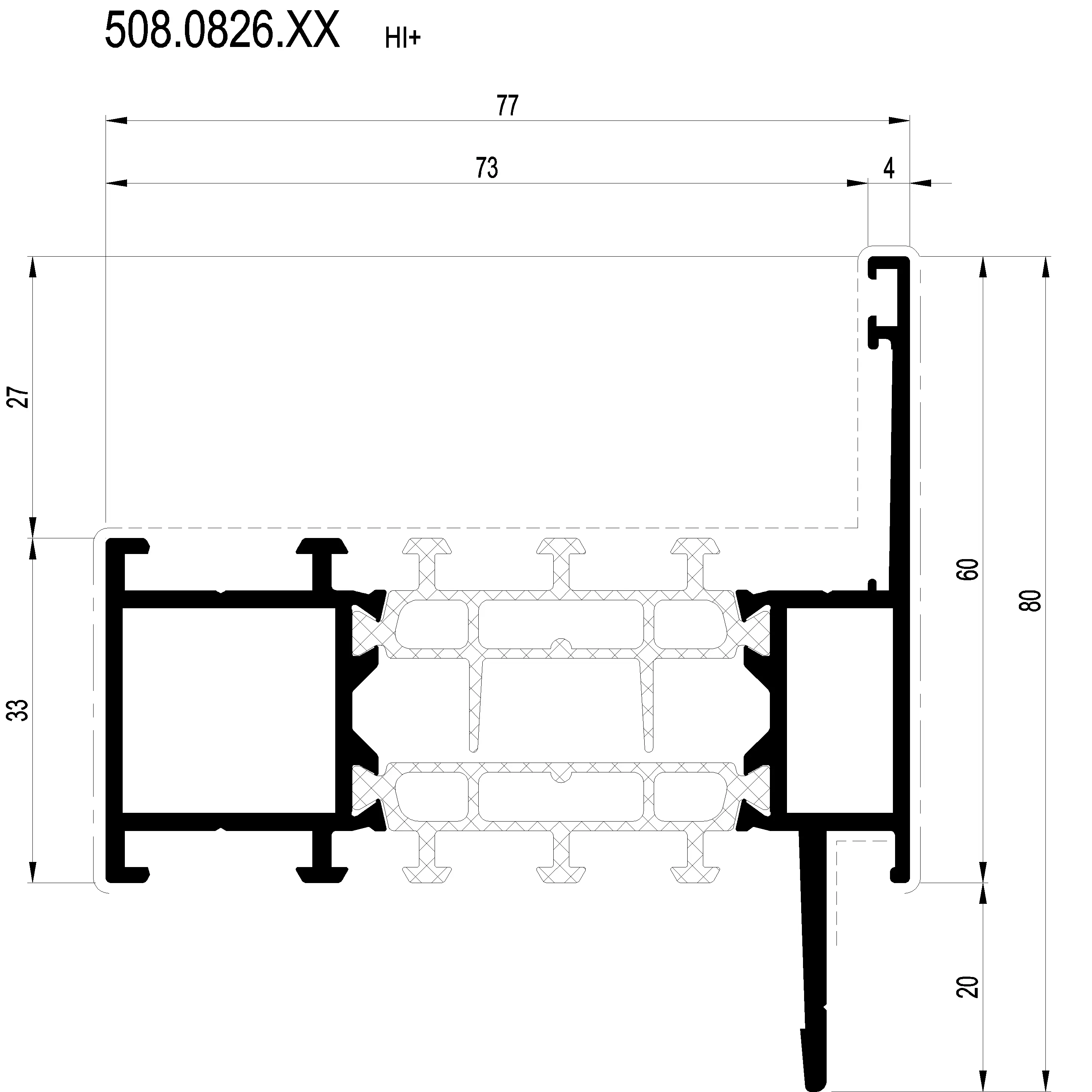 Зображення Зовнішня фасадна рама HI+ 60 мм [508.0826]
