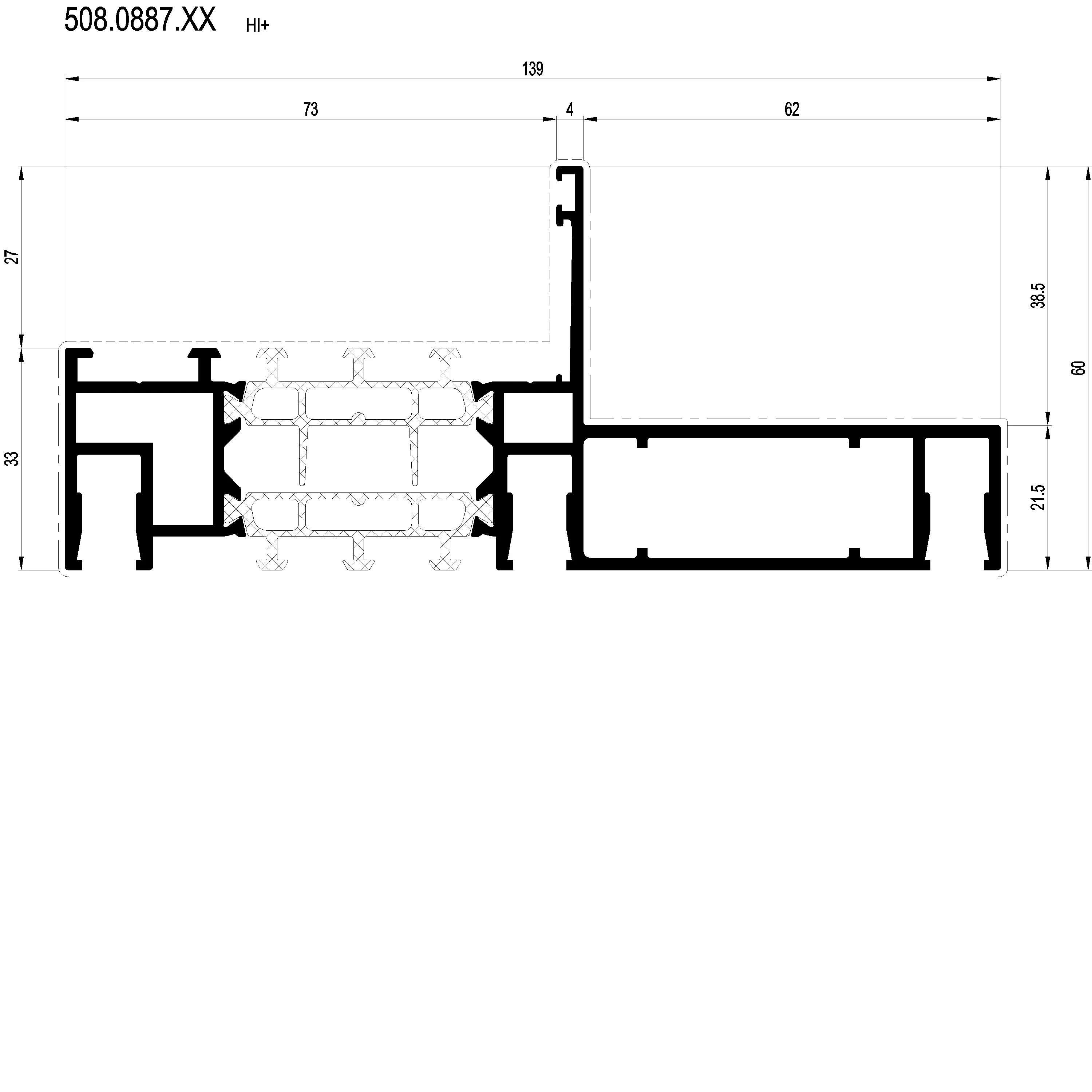 Зображення Профіль розширення HI 139 мм [508.0887]