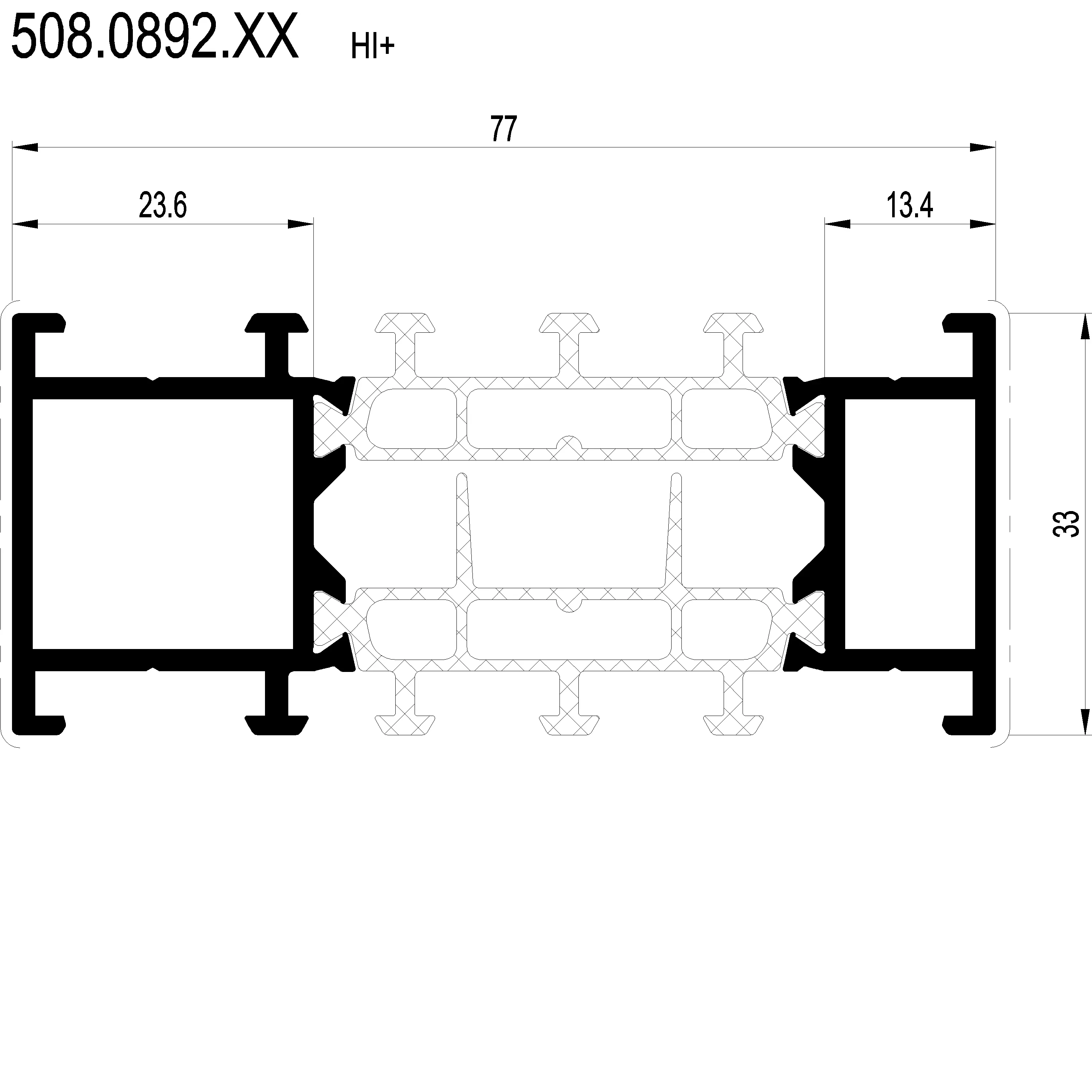 Зображення Розширюючий профіль HI 33 мм [508.0892]
