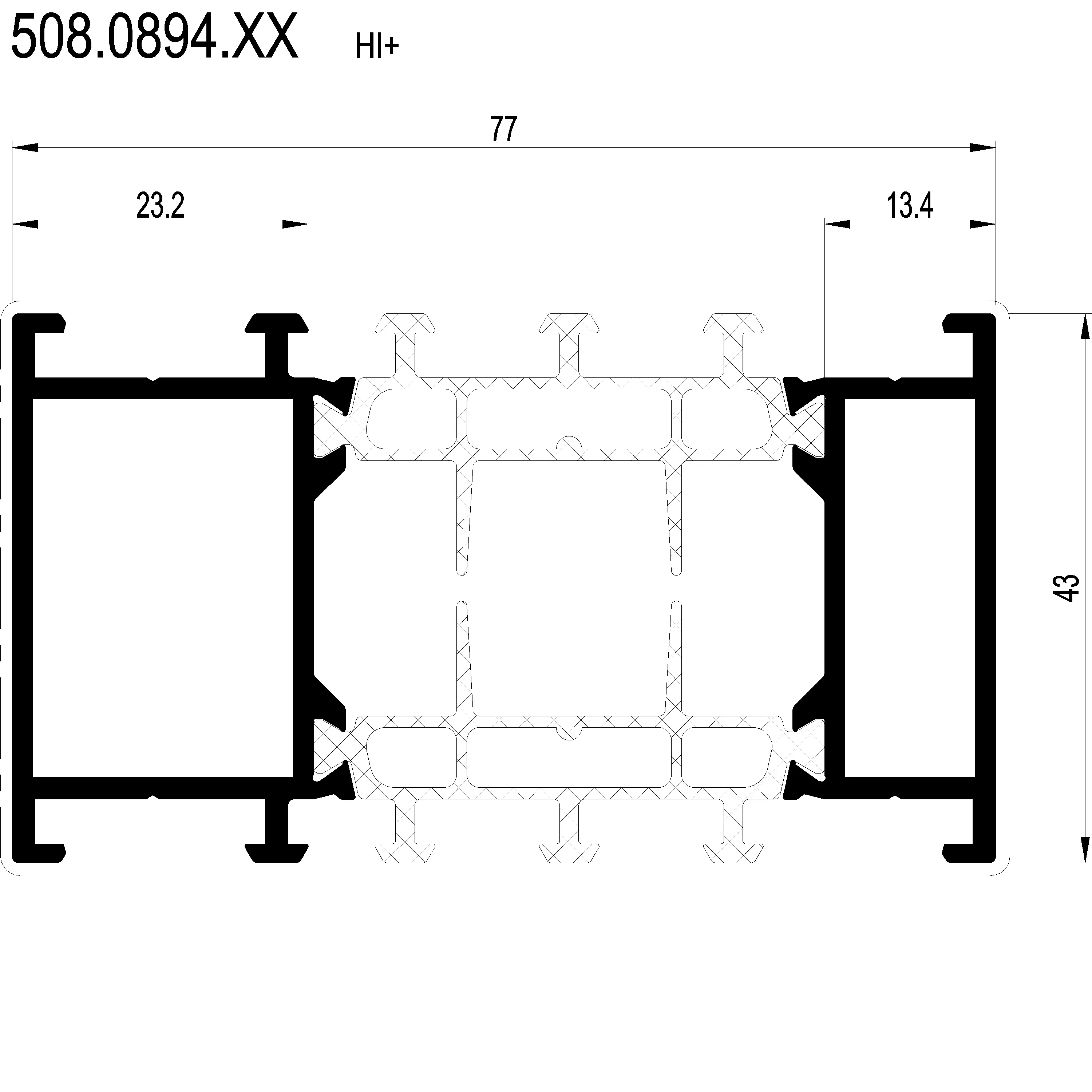 Зображення Розширюючий профіль HI 43 мм [508.0894]