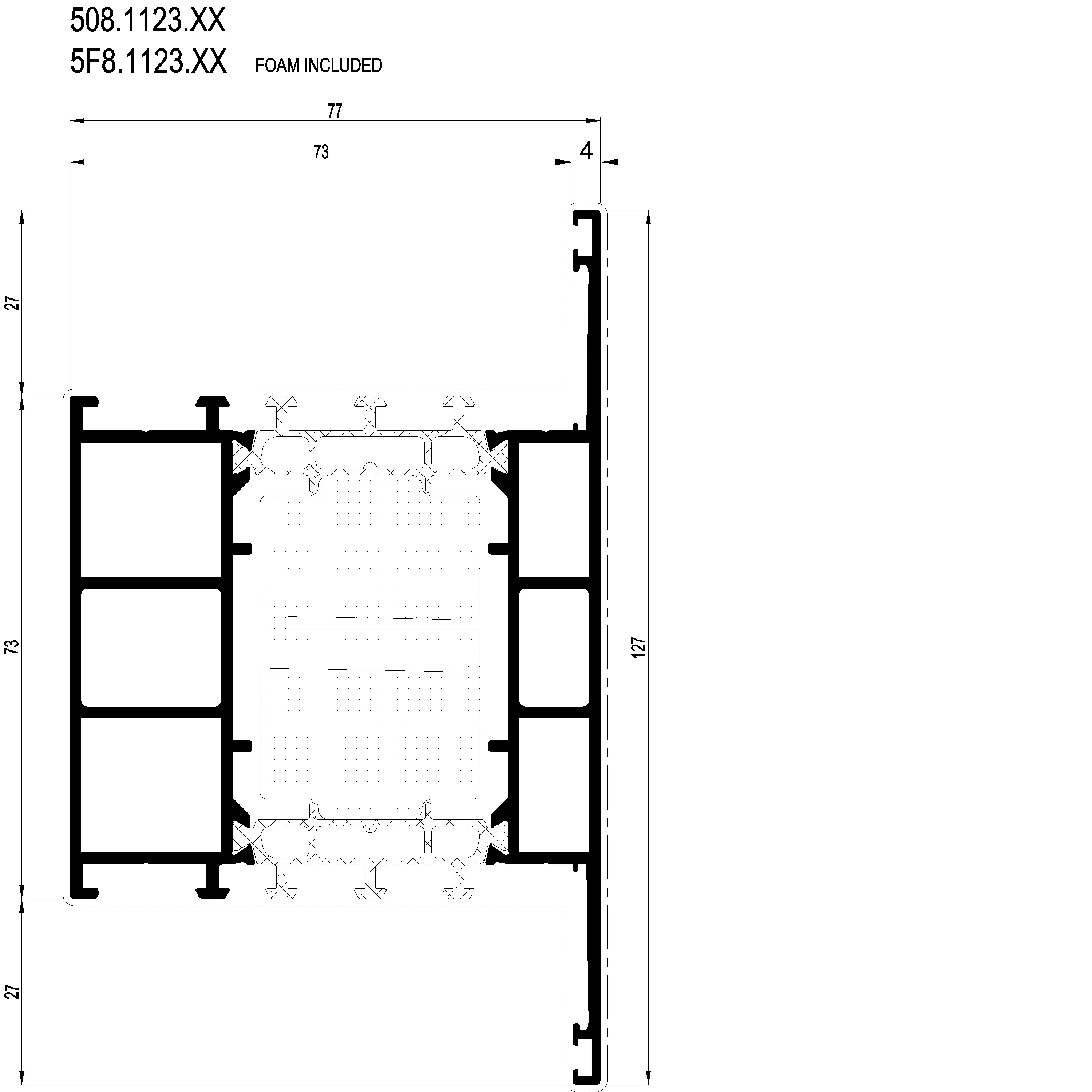 Зображення Перехідний профіль HI+ 127 мм [508.1123]