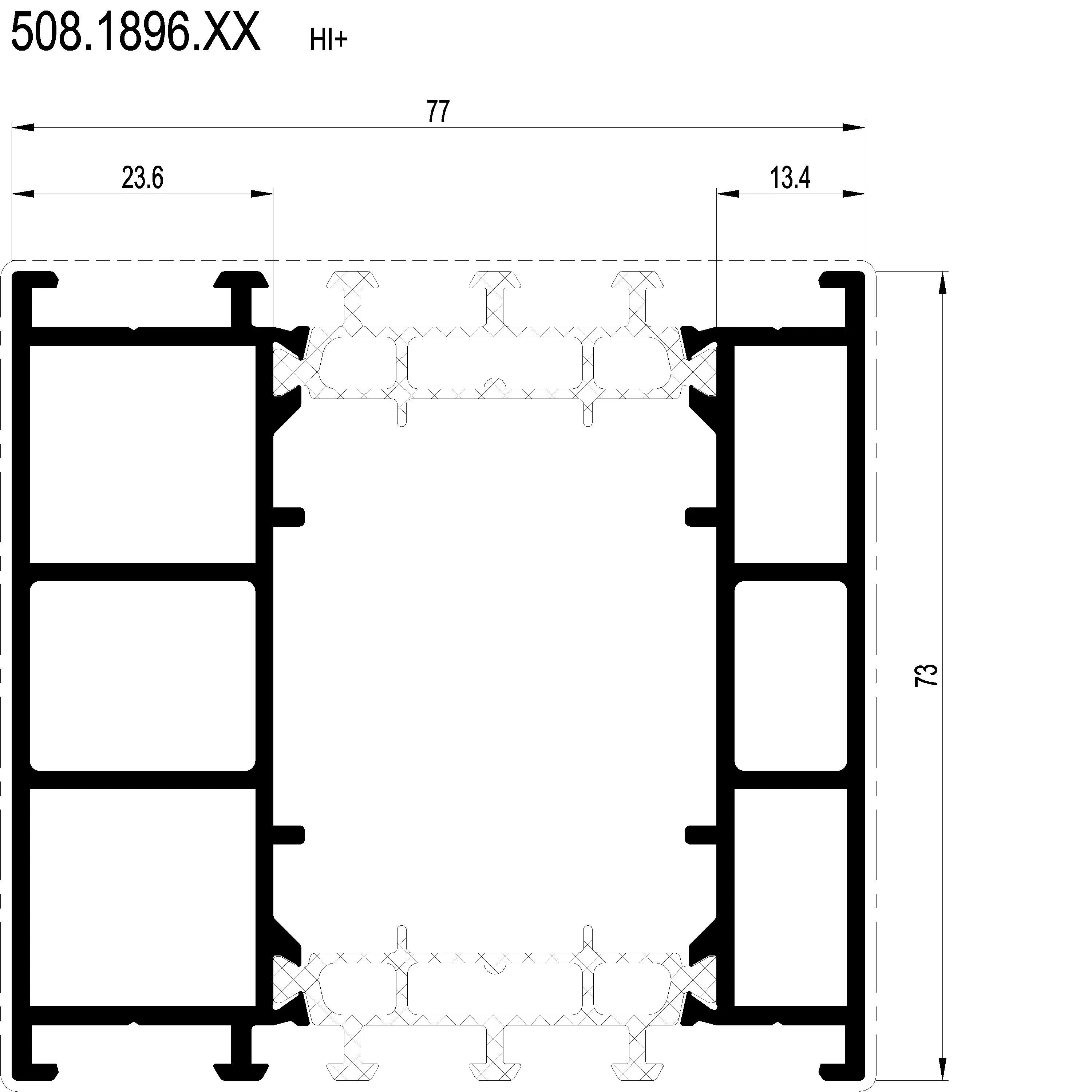 Зображення Розширюючий профіль HI 73 мм [508.1896]