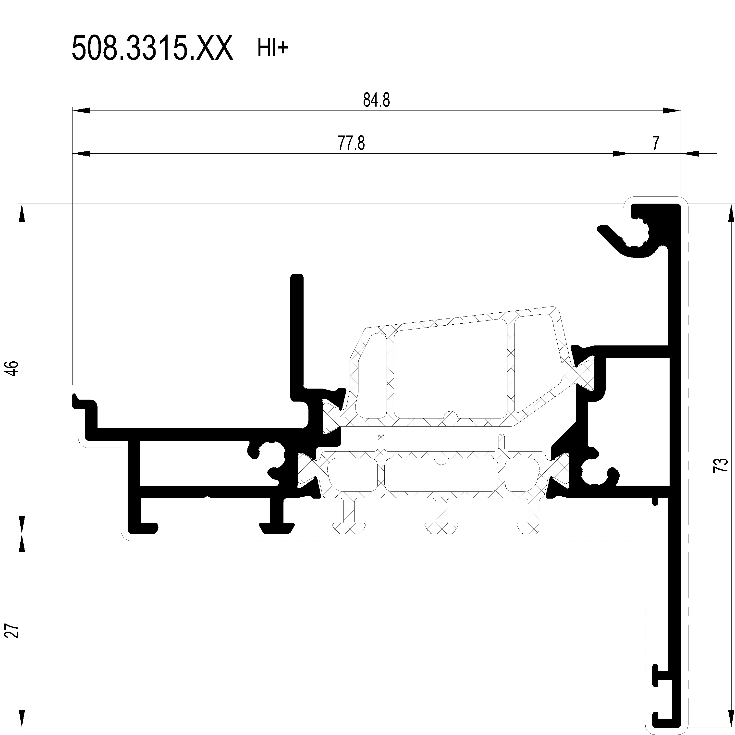 Зображення Подвійний стулковий профіль HI+ [508.3315]