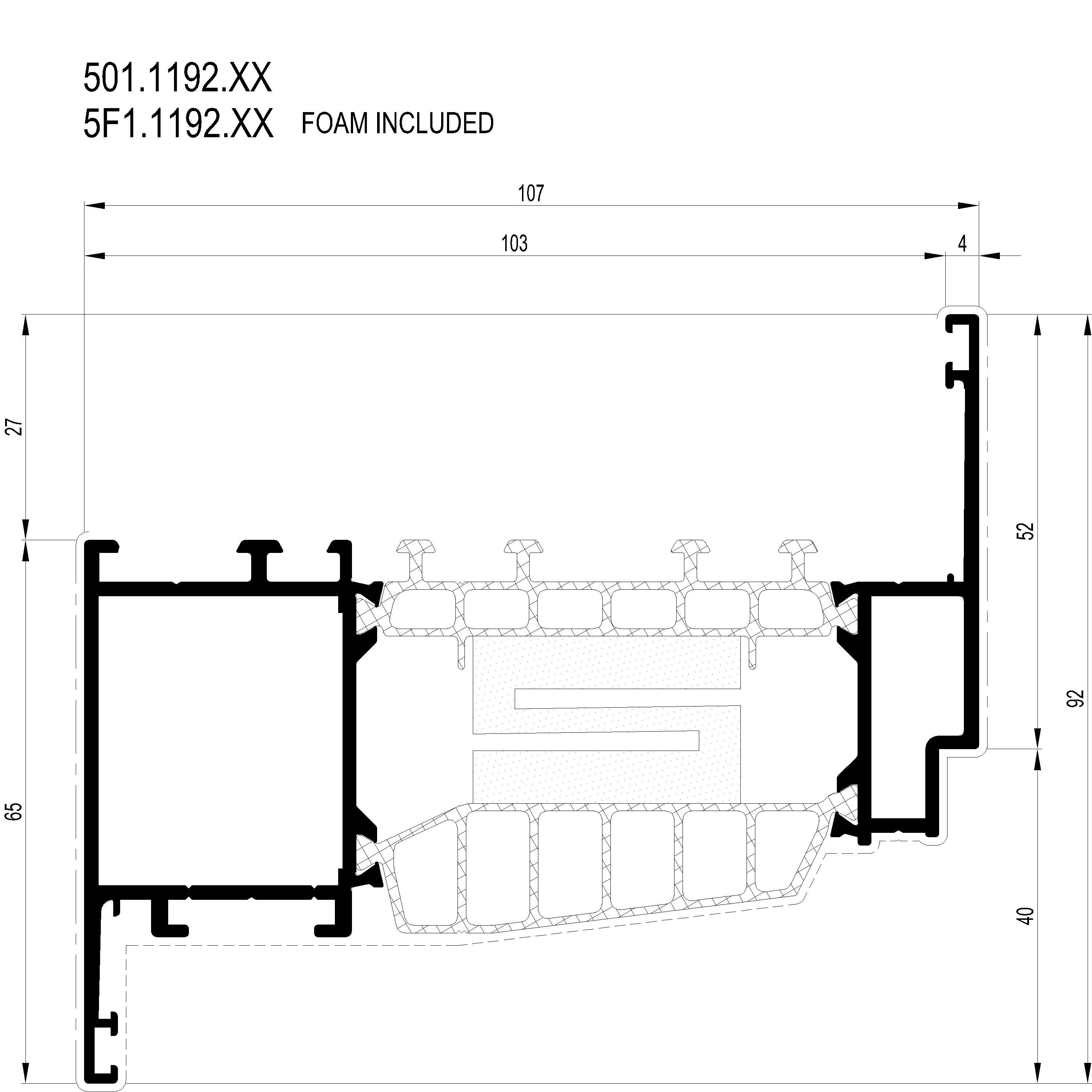Зображення Вентиляційний профіль 92 мм [5F1.1192]