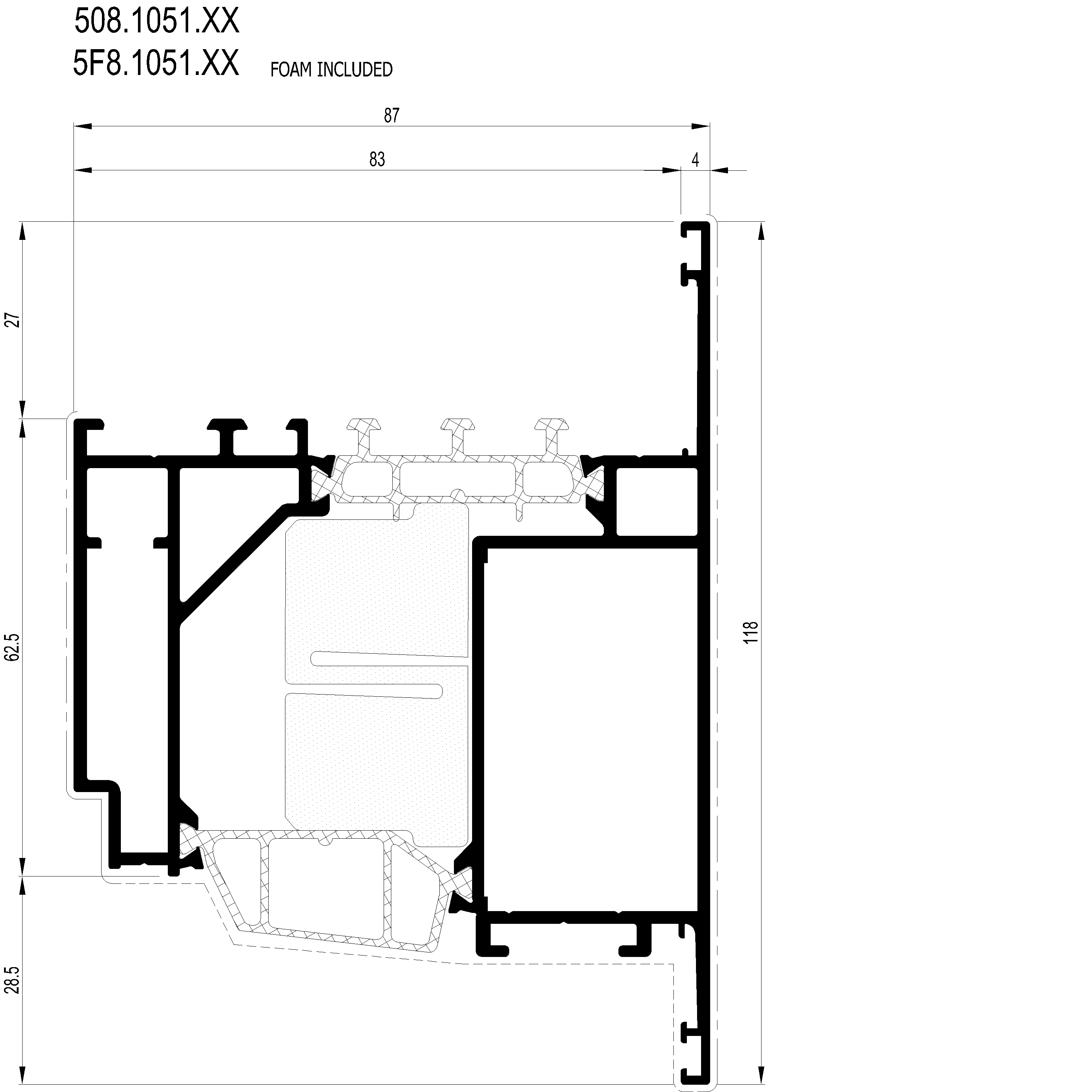 Зображення Вентиляційний профіль зовнішнього відкривання [5F8.1051]