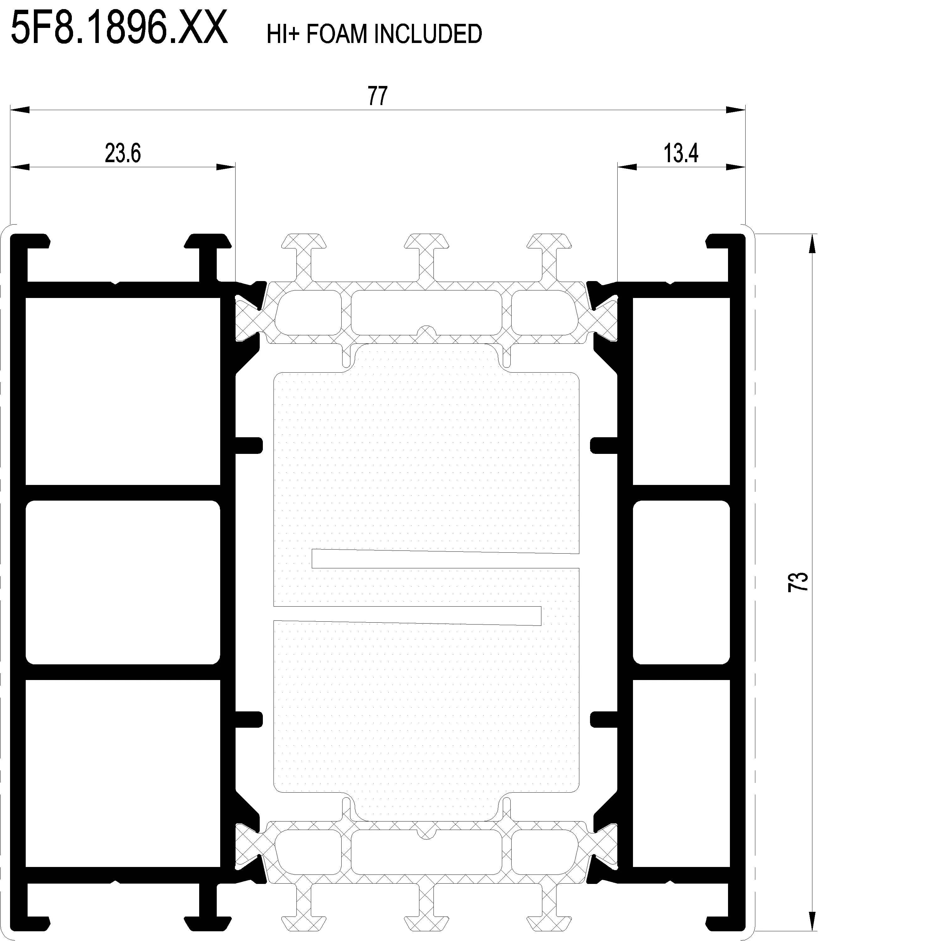 Зображення Розширюючий профіль HI 73 мм [5F8.1896]