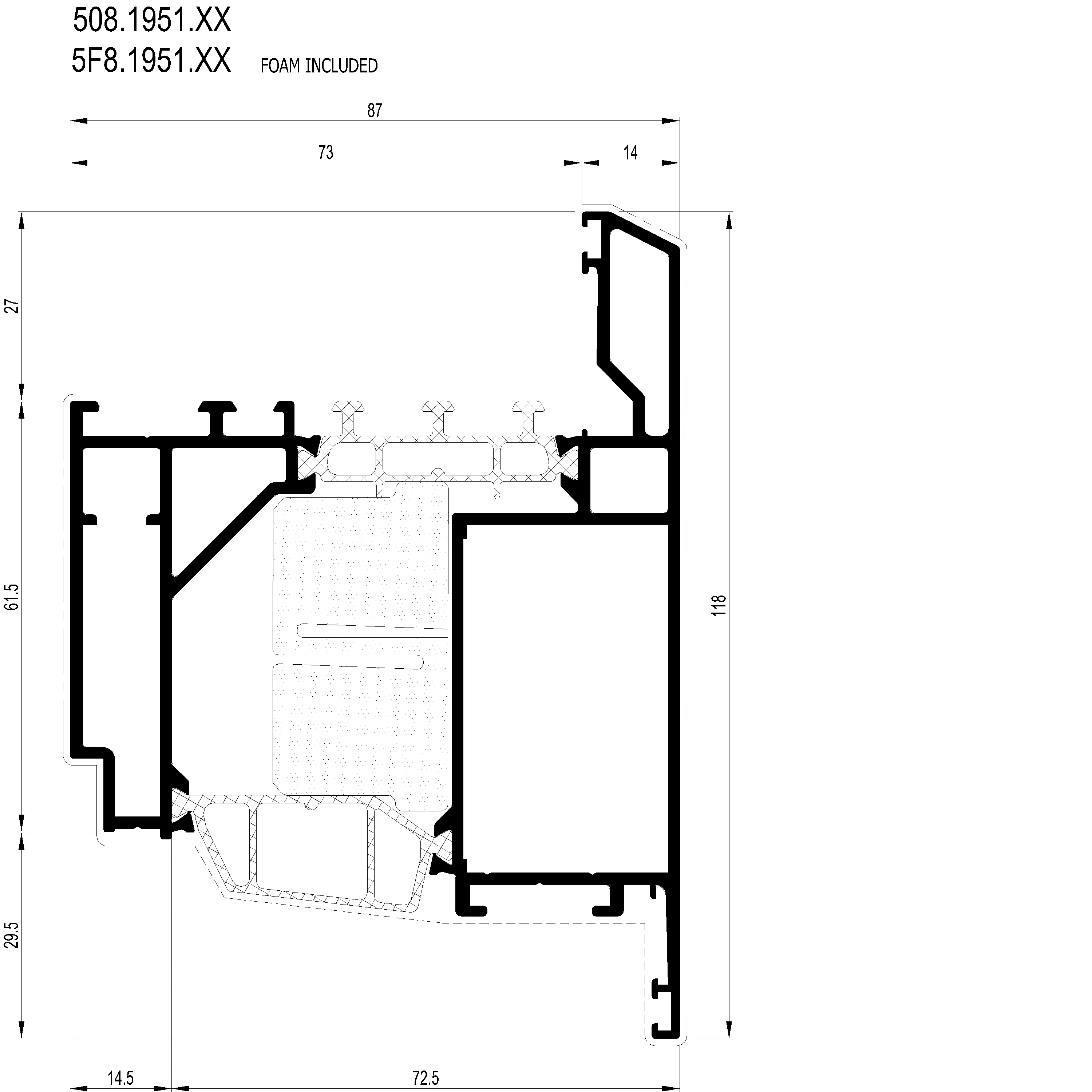 Зображення Вентиляційний профіль зовнішнього відкривання [5F8.1951]