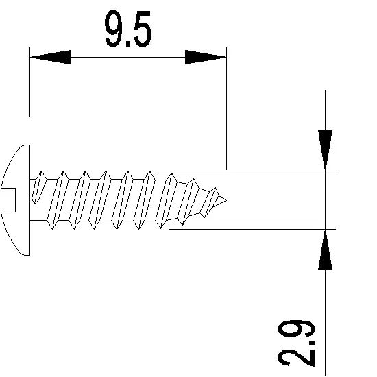 Зображення 100 Нержавіючих фіксуючих гвинтів 2.9x9.5 [033.0102]
