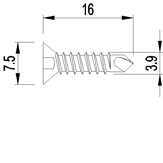 Зображення 100 Гвинтів SELF-DRILLING 3.9x16 [036.8252]